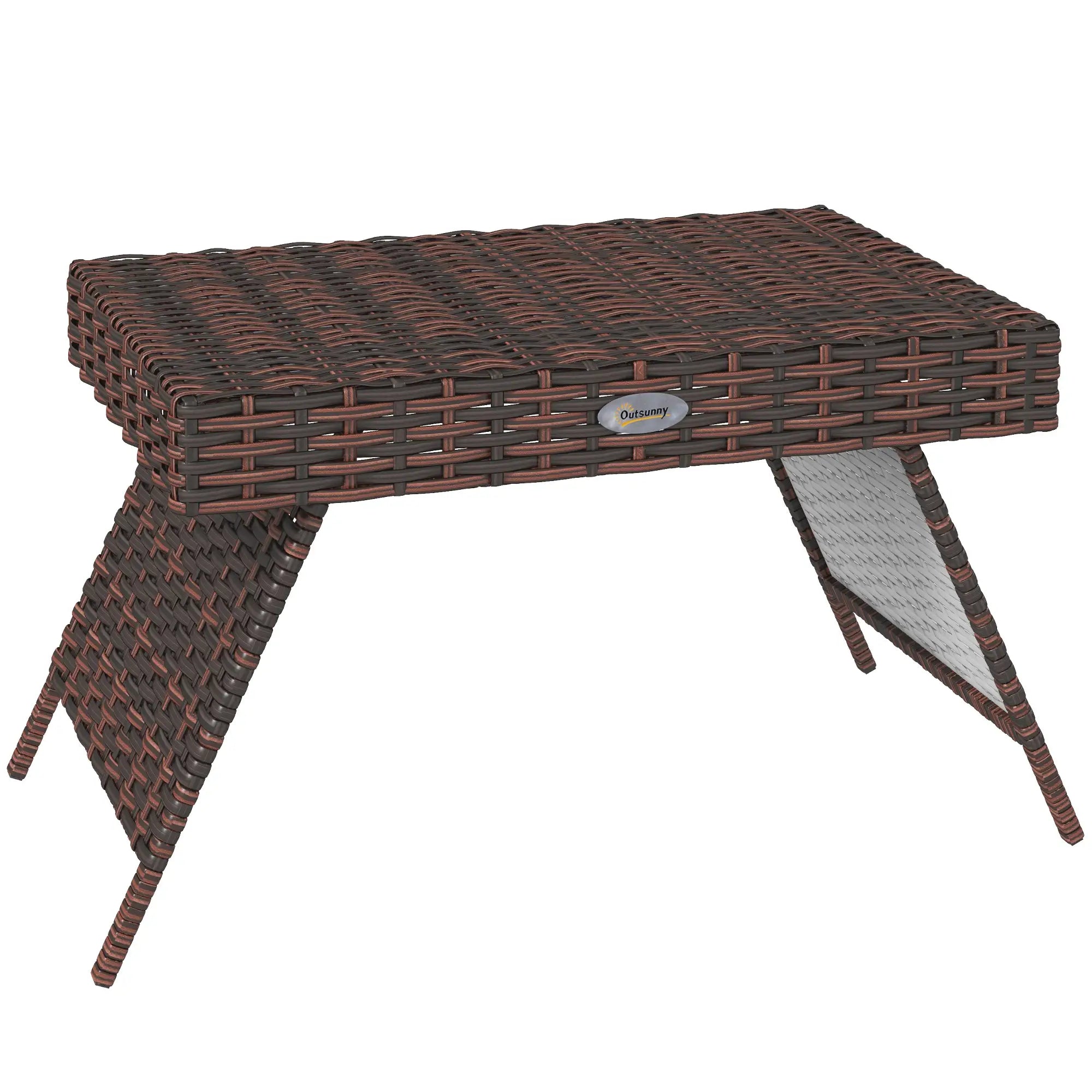 Wetterfester Rattan-Klapptisch 60x41?cm, Braun