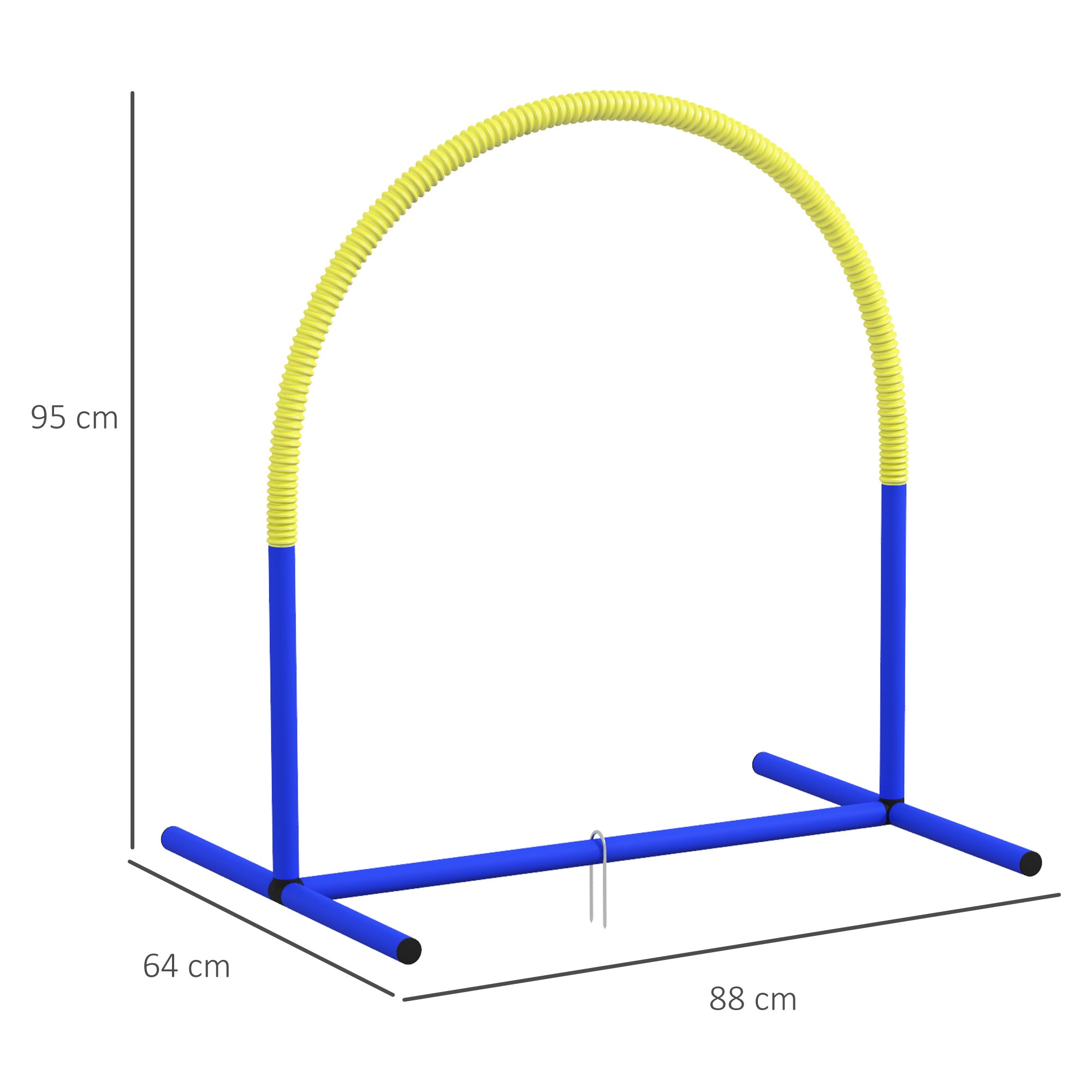 PawHut Agility-Set für Hunde, Hundetraining, 4 Bögen, für Einsteiger, mit Tragetasche, blau+gelb, 88 x 64 x 95cm