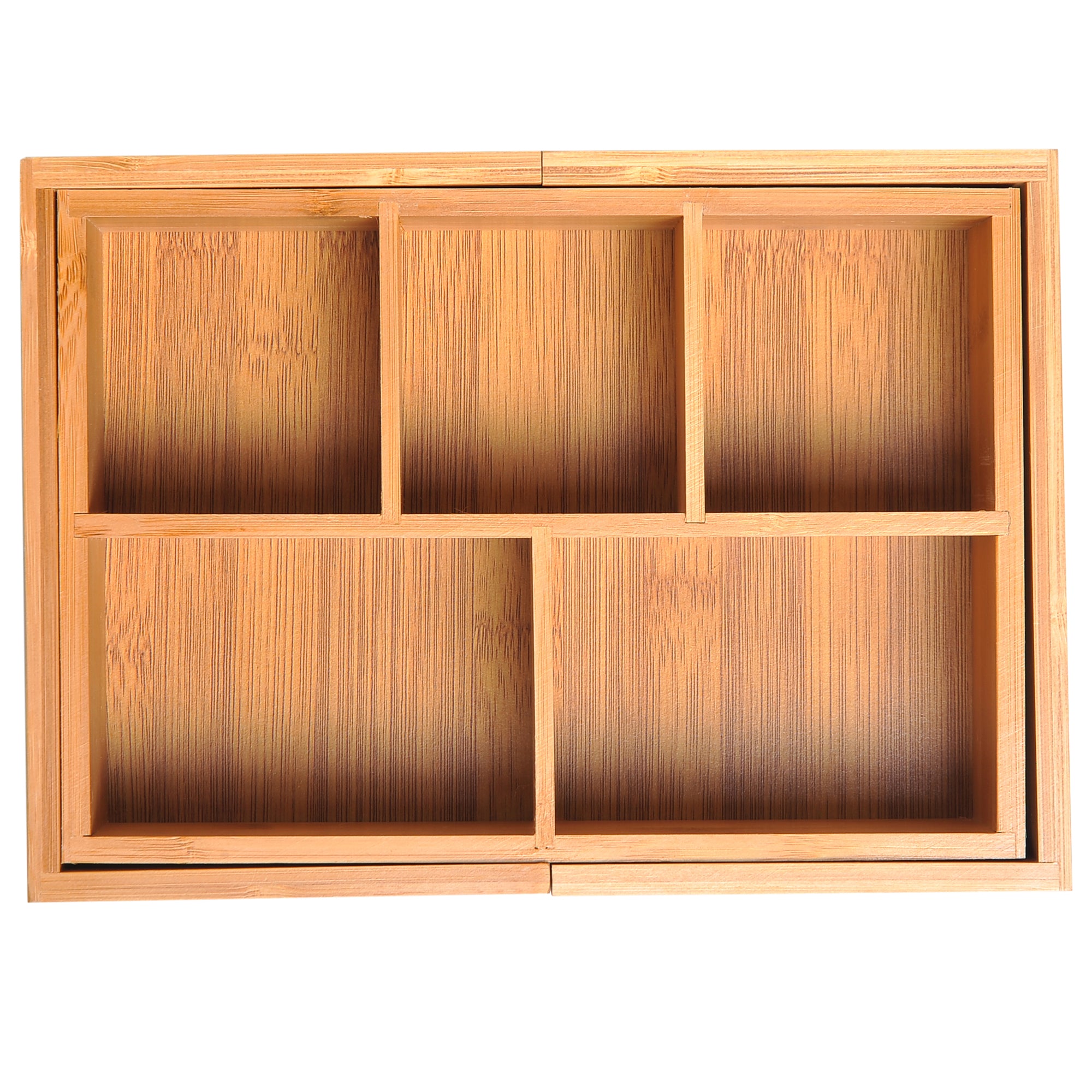 HOMCOM Aufbewahrungsbox Ordnungsbox Schubladen Organizer ausziehbar Bambus Natur 24,6 x 17,6 x 7 cm
