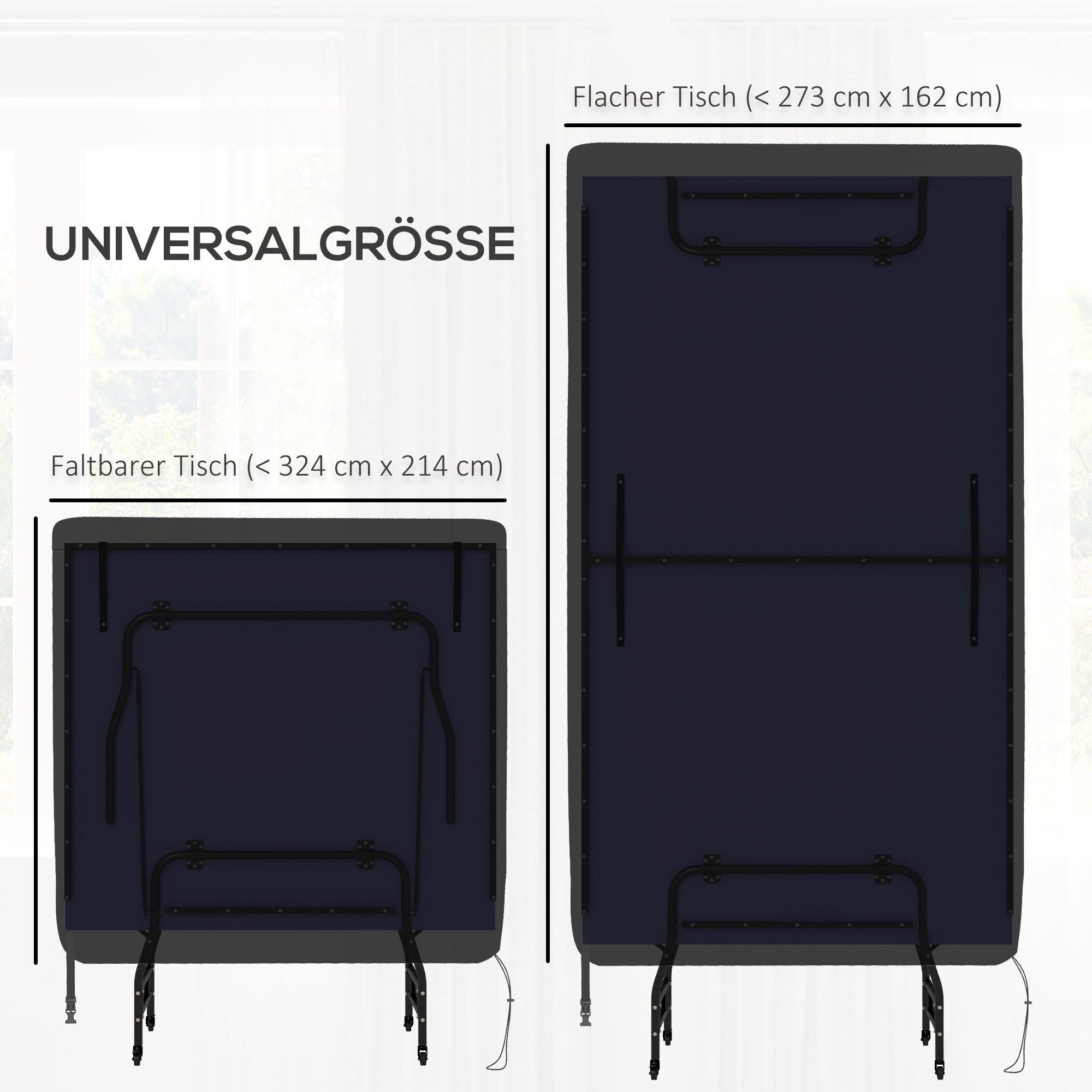 SPORTNOW Abdeckung für Tischtennistisch, wasserdicht, UV-beständig, 275L x 153B x 5H cm, Schwarz