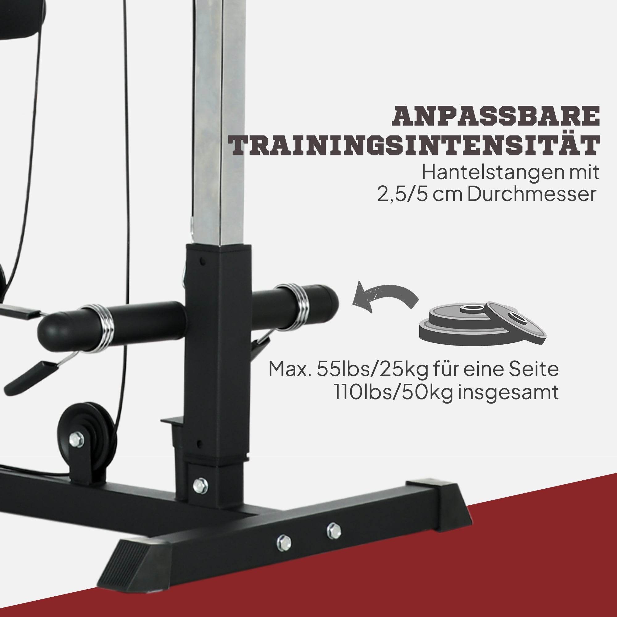 SPORTNOW Kraftstation für Zuhause, Ruderzüge, ohne Gewichte, Fitnessgerät für Zuhause, Stahl, Kunstleder, Schwarz