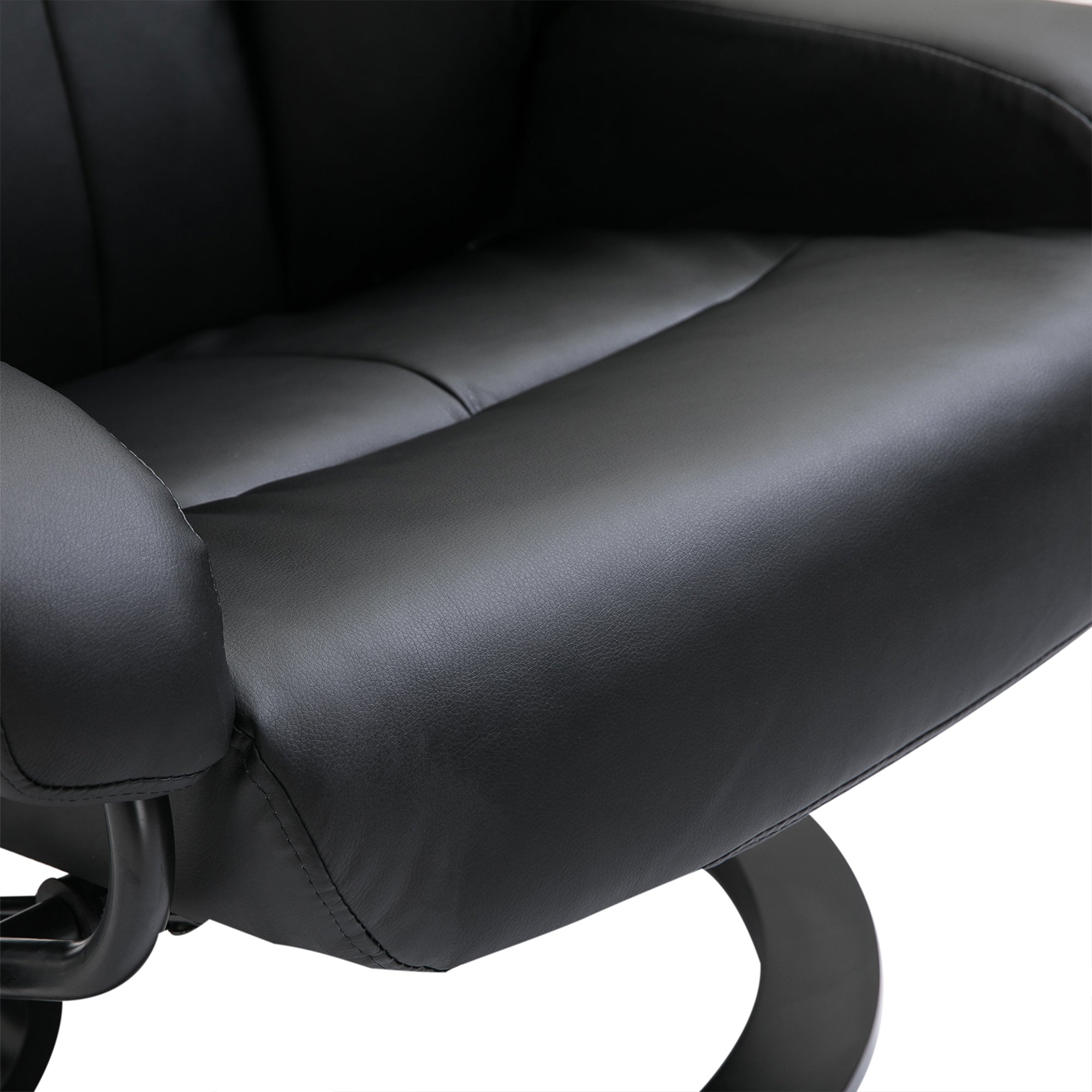 HOMCOM Massagesessel mit Fußhocker, 10 Vibrationspunkte, 145° verstellbare Rückenlehne, Schwarz
