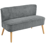 HOMCOM Zweisitzer-Sofa, elegantes Skandi Design, massiver Holzrahmen, bis 150 kg, 117 x 56,5 x 77 cm, Gelb, 117cm x 56,5cm x 77cm, 117cm x 56,5cm x 77cm