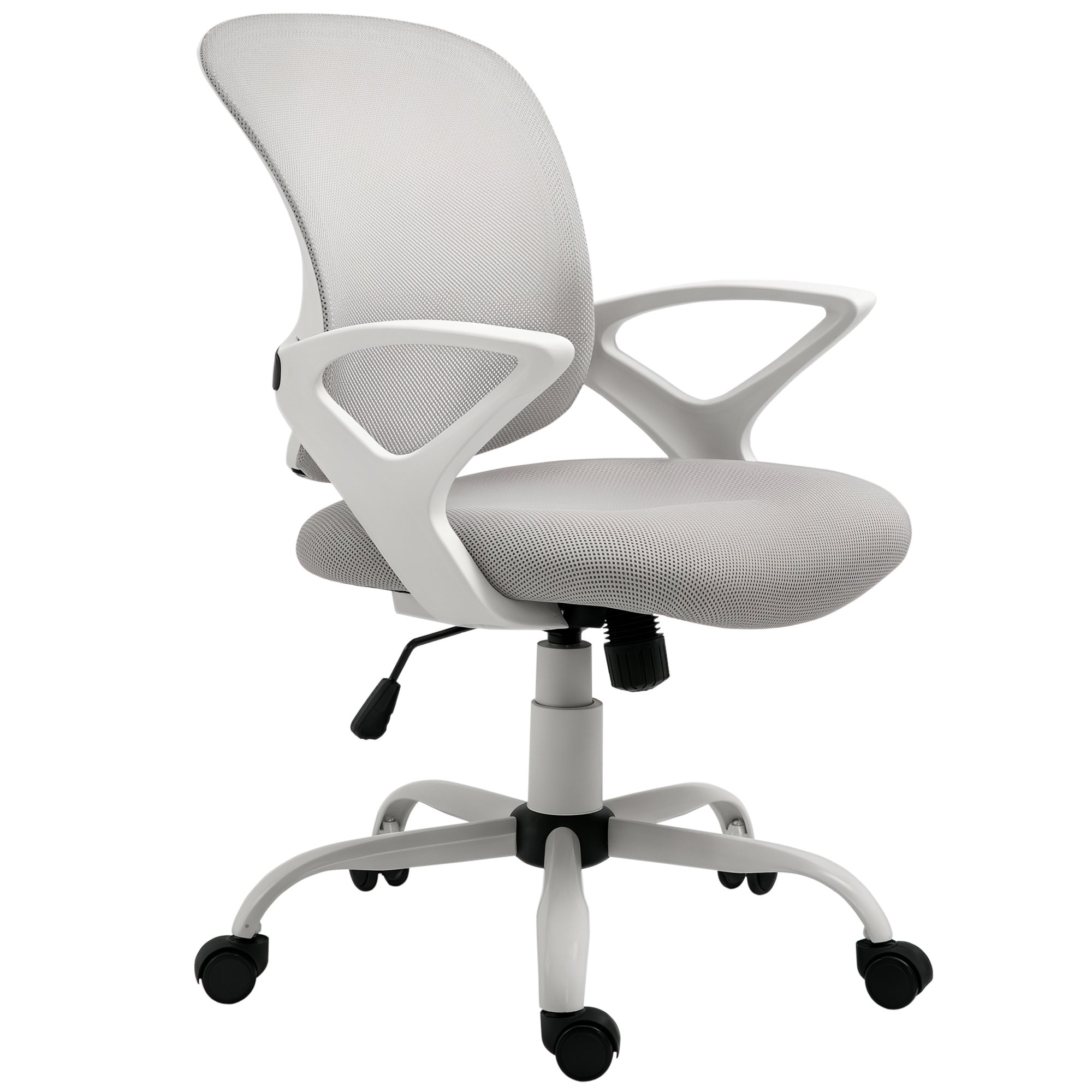 Vinsetto Bürostuhl, Schreibtischstuhl mit Rollen, ergonomisch, höhenverstellbar, Grau