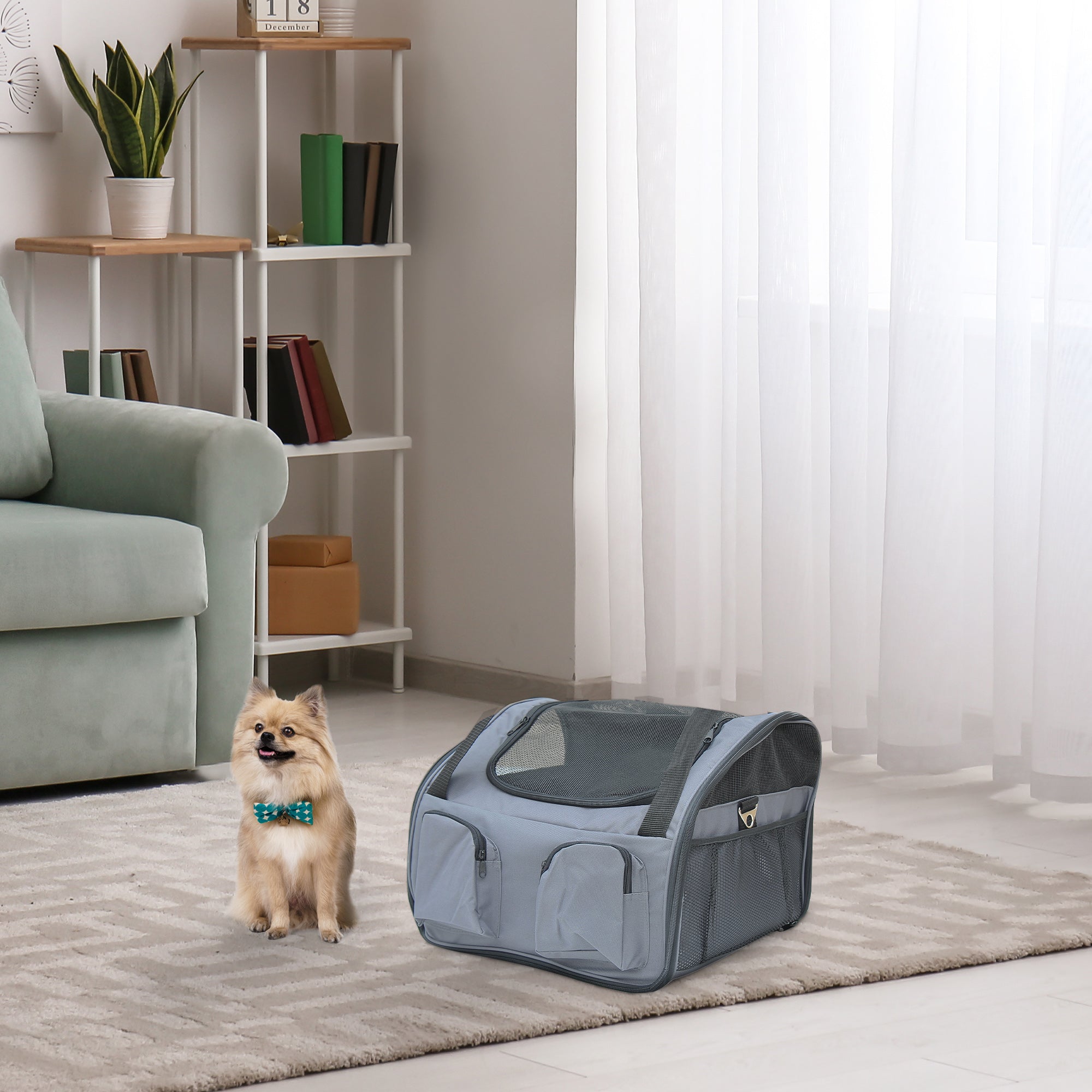 PawHut Auto Hundetasche faltbar mit Netzfenster und Seitenfächern