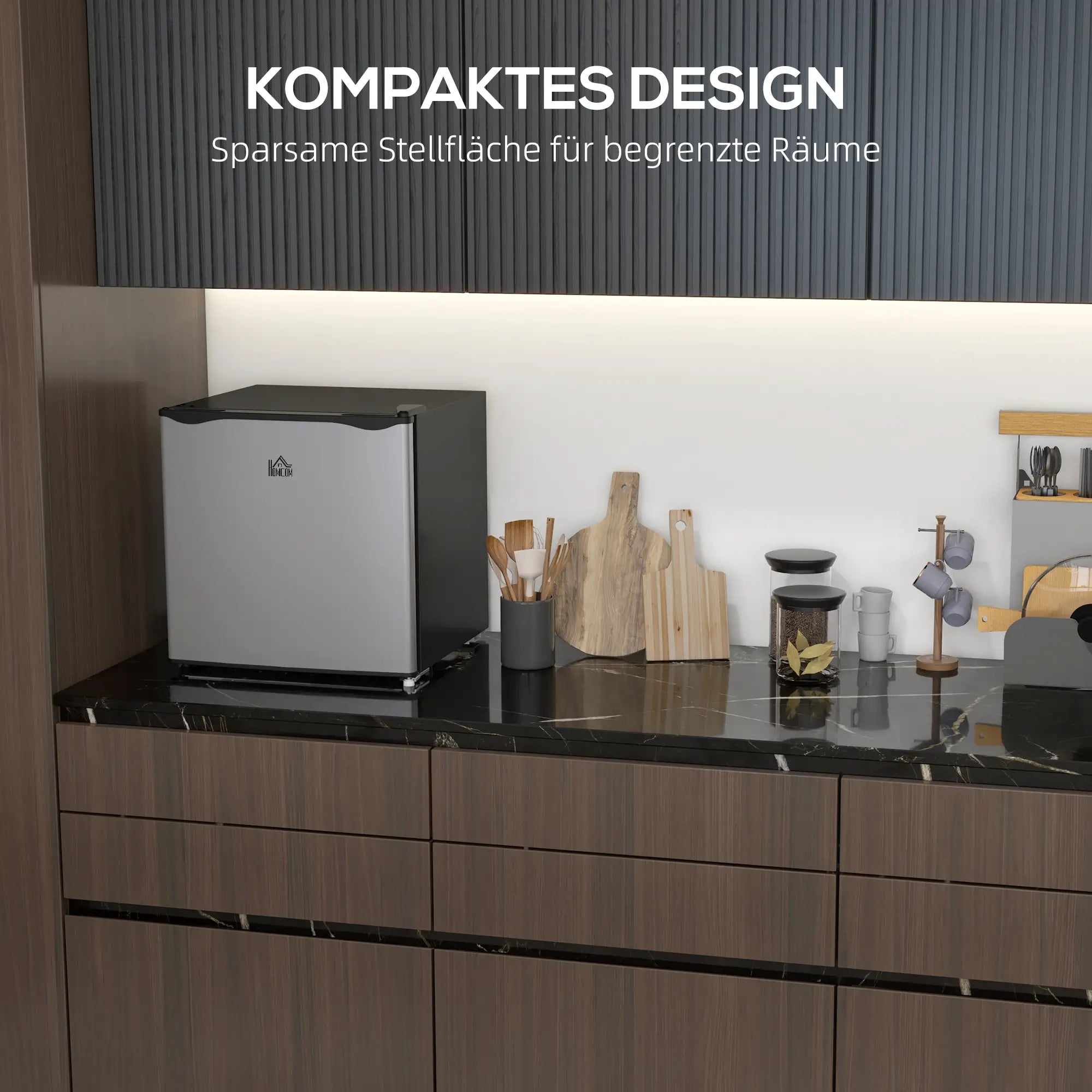 HOMCOM Mini-Gefrierschrank 35?L Silber – kompakt & effizient