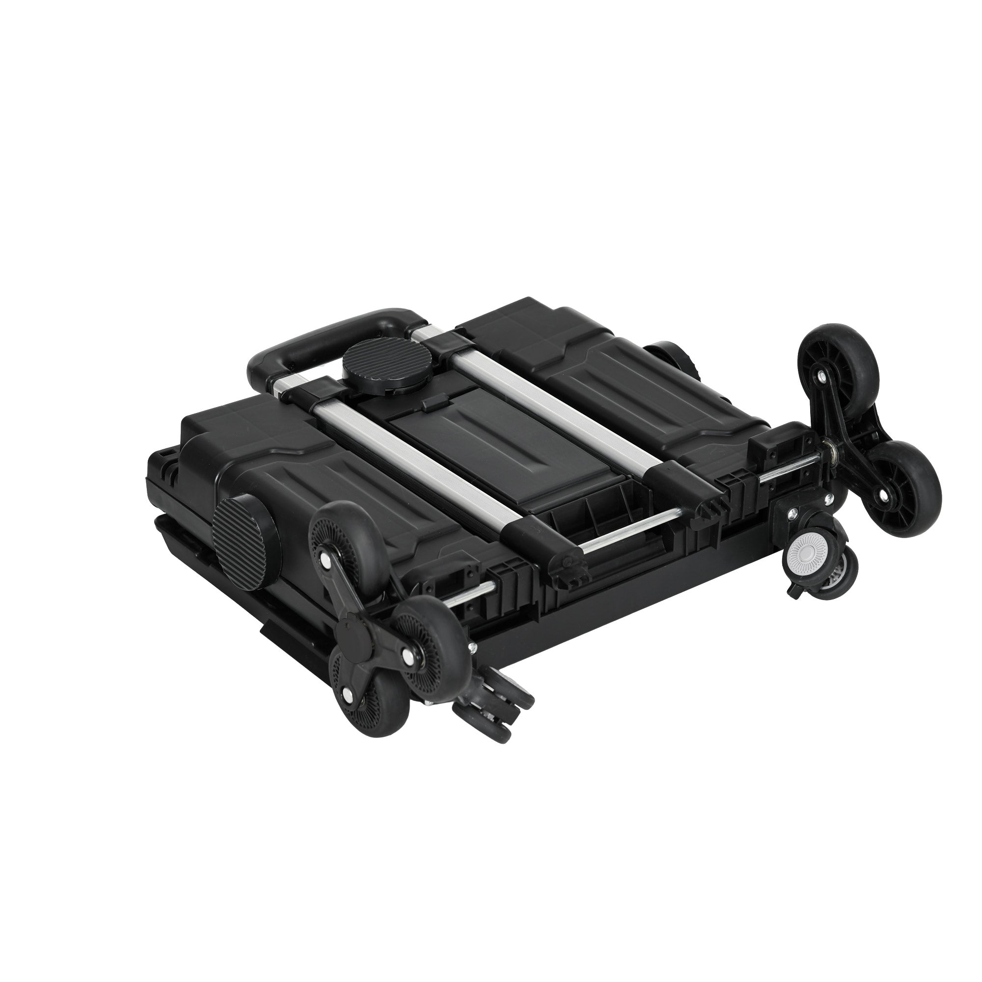 HOMCOM Einkaufswagen Einkaufstrolley, Treppensteiger,  klappbar, Teleskopgriff, bis max. 65 Kilo belastbar, Schwarz