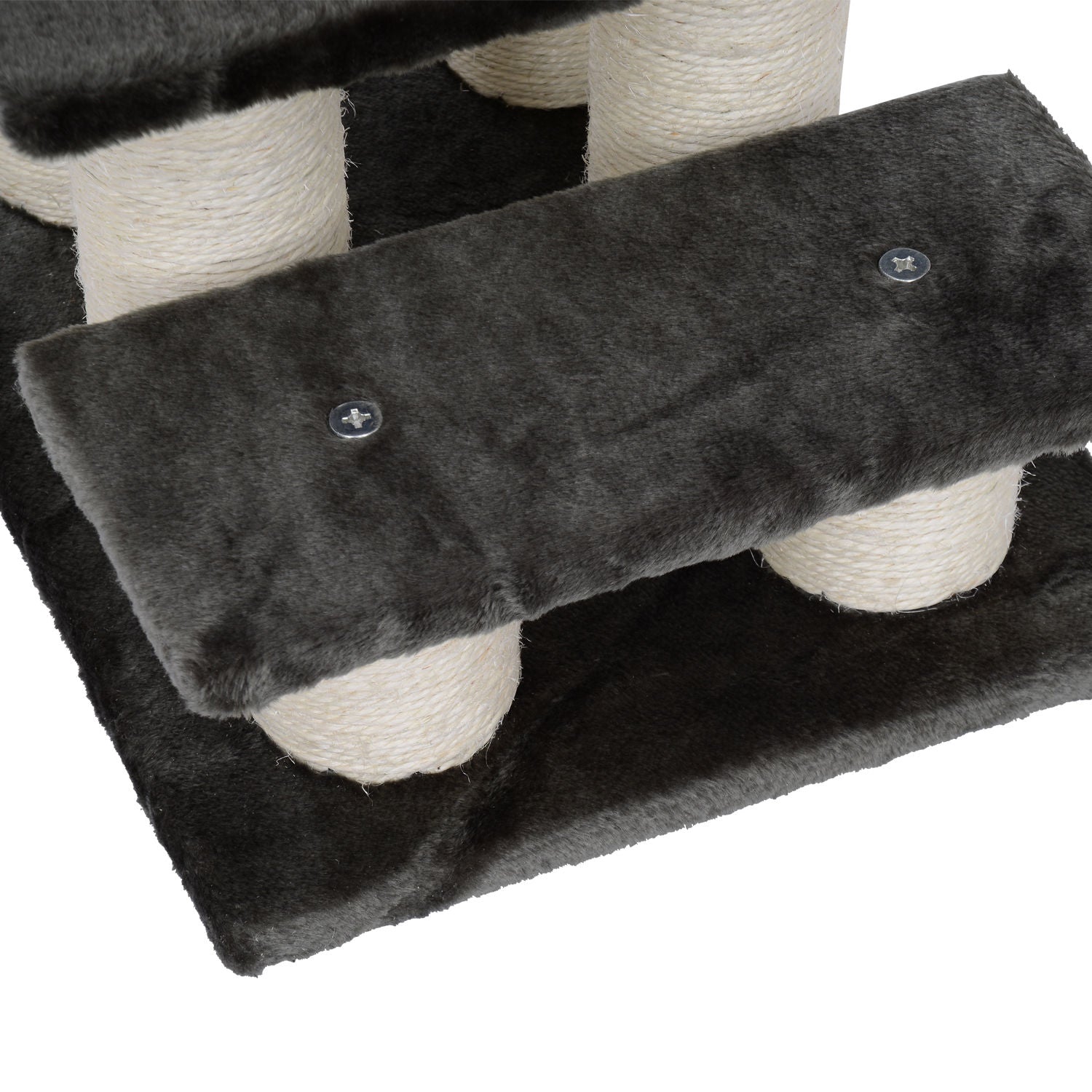PawHut Hundetreppe 3 Stufen 34 cm Hoch Haustiertreppe für Hunde Katze Katzentreppe Hunderampe Einstiegshilfe für Bett, Sofa, Couch Dunkelgrau