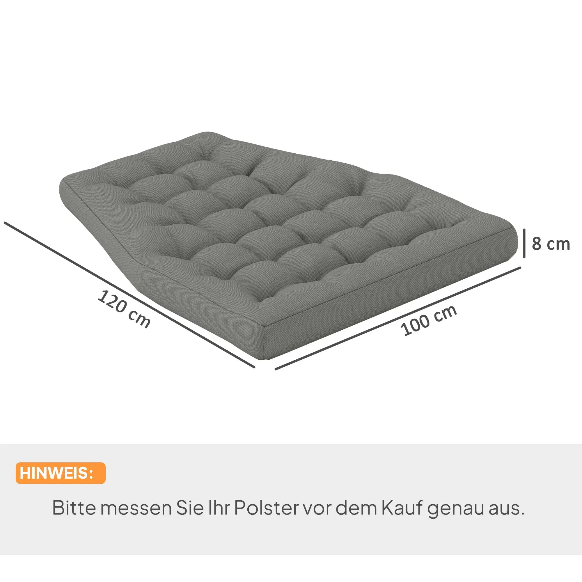 Outsunny Sitzkissen, Außensitzkissen für Hängekorb und Schaukelstühle, Outdoor-Polsterkissen, Grau
