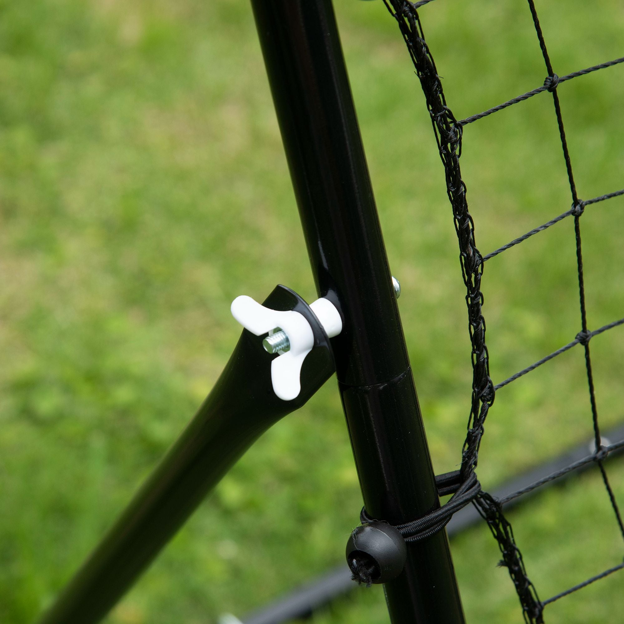HOMCOM Rebounder für Fußball, Prellwand Rebound Netz, Metallrohr mit PE-Gewebe, Kickback Rückprallwand für Baseball Basketball, Fußballtor für Jugendliche Training 96x80x96cm, Schwarz