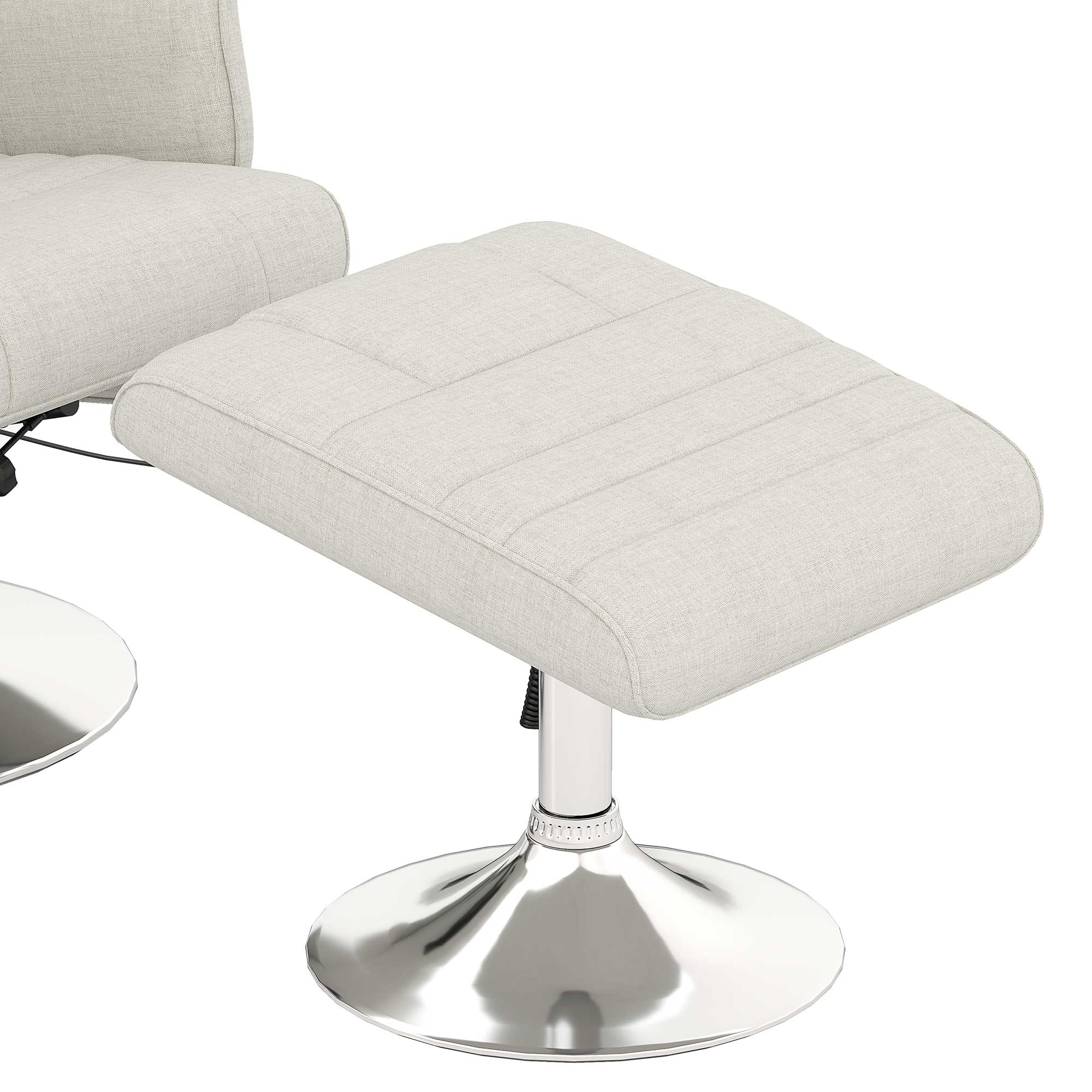 HOMCOM Massagesessel mit Hocker, neigbare Lehne, 78 x 95 x 88 cm, Creme