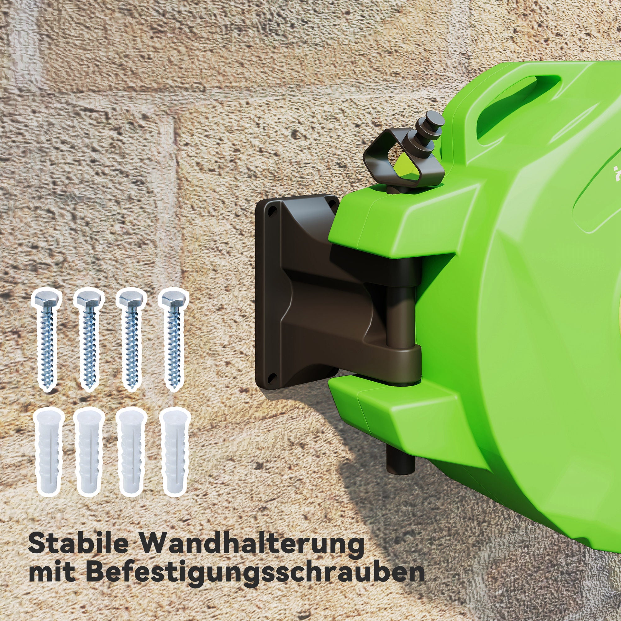 Outsunny Schlauchtrommel 15+1,5m Schlauchaufroller Automatik schwenkbar Druckluft Garten 180° schenkbar Druckluftschlauch Grün