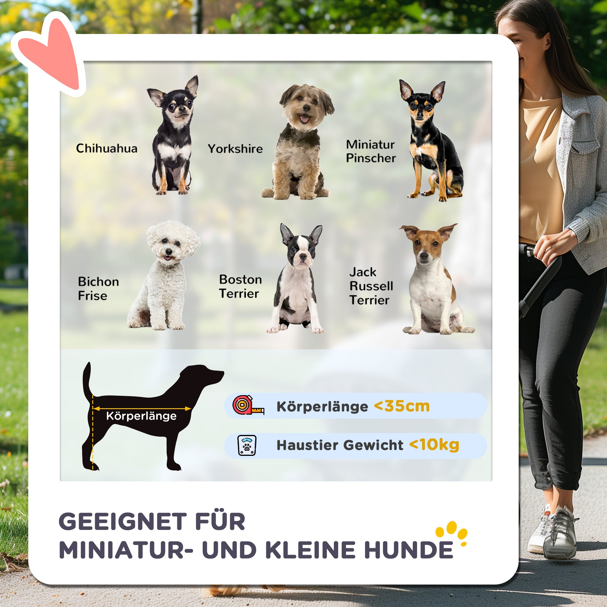 PawHut Hundebuggy Hundewagen bis 10 kg Klappbar Bodenkorb 2 Becherhalter verstellbares Vordach Kaffeebraun