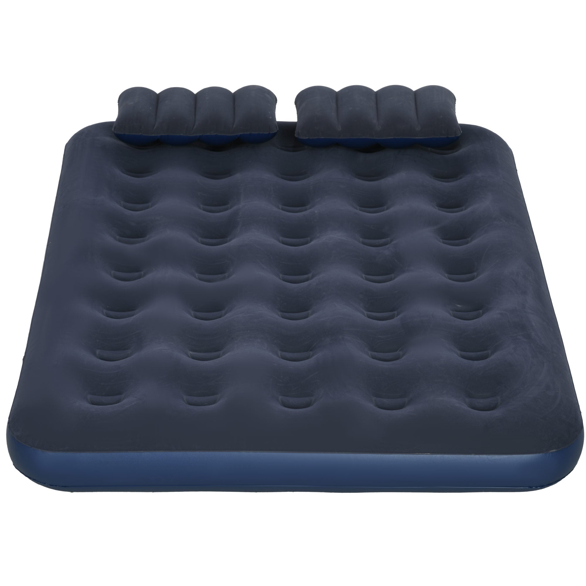 Outsunny Luftmatratze für 2 Personen, mit Handpumpe, weich & robust, 203x152x22cm, Blau