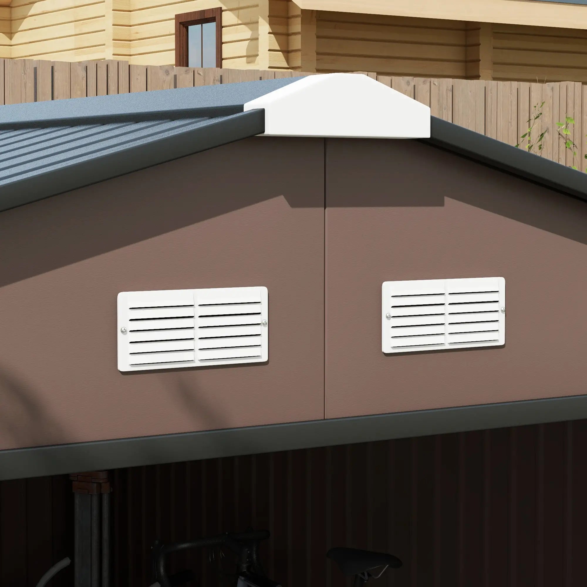 Outsunny Gerätehaus 12,4 m² Braun