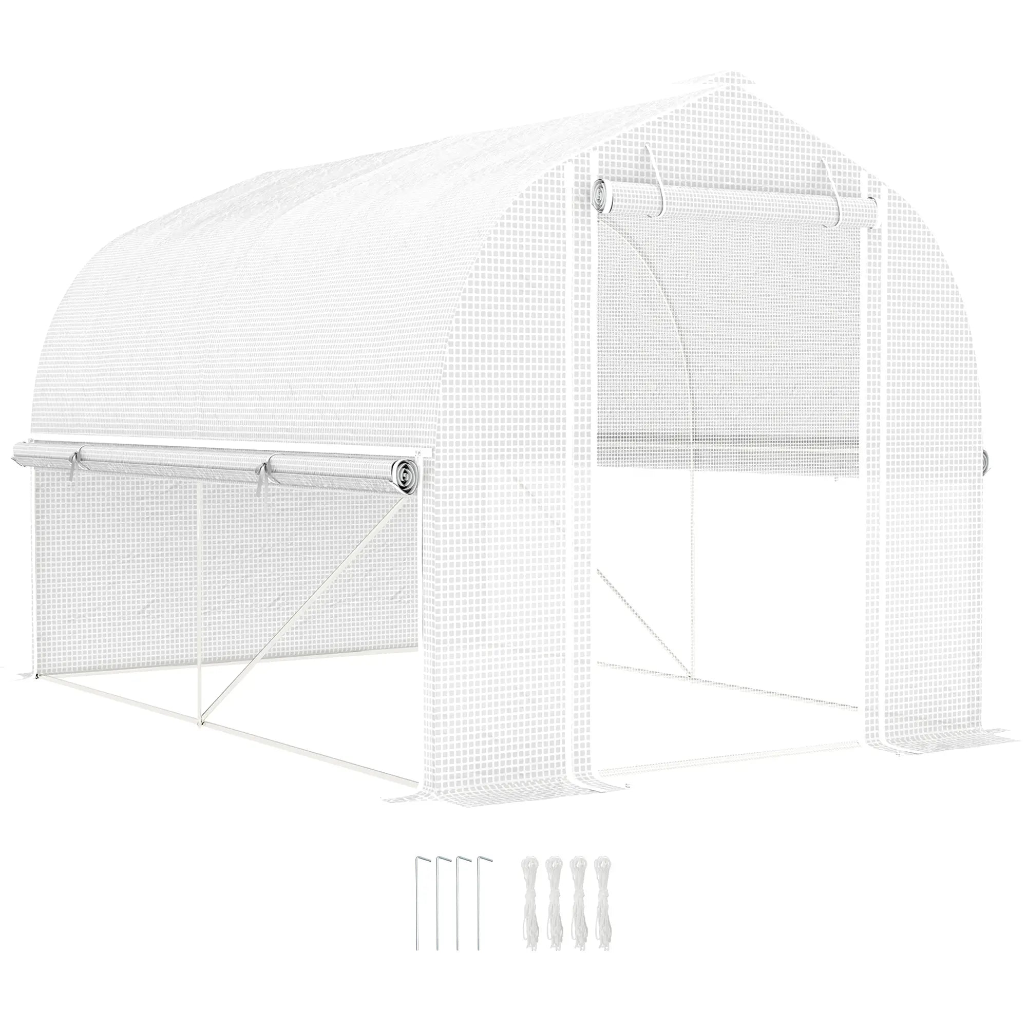 Outsunny Gewächshaus 3x2 m Folientunnel mit Fenster & Tür