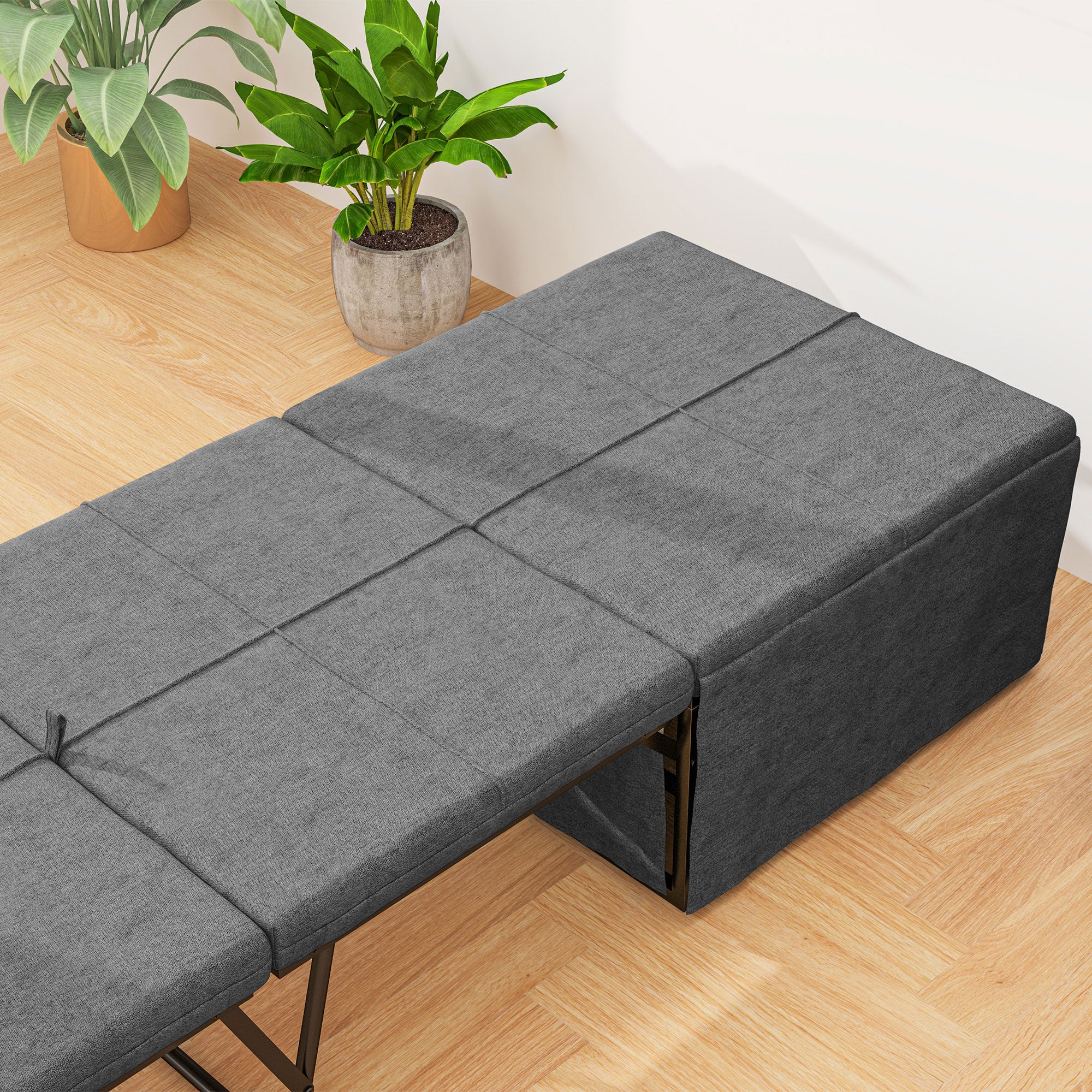 HOMCOM Klappbett, mit Matratze und Schutzabdeckung, 190 x 69 x 38,5 cm, Grau