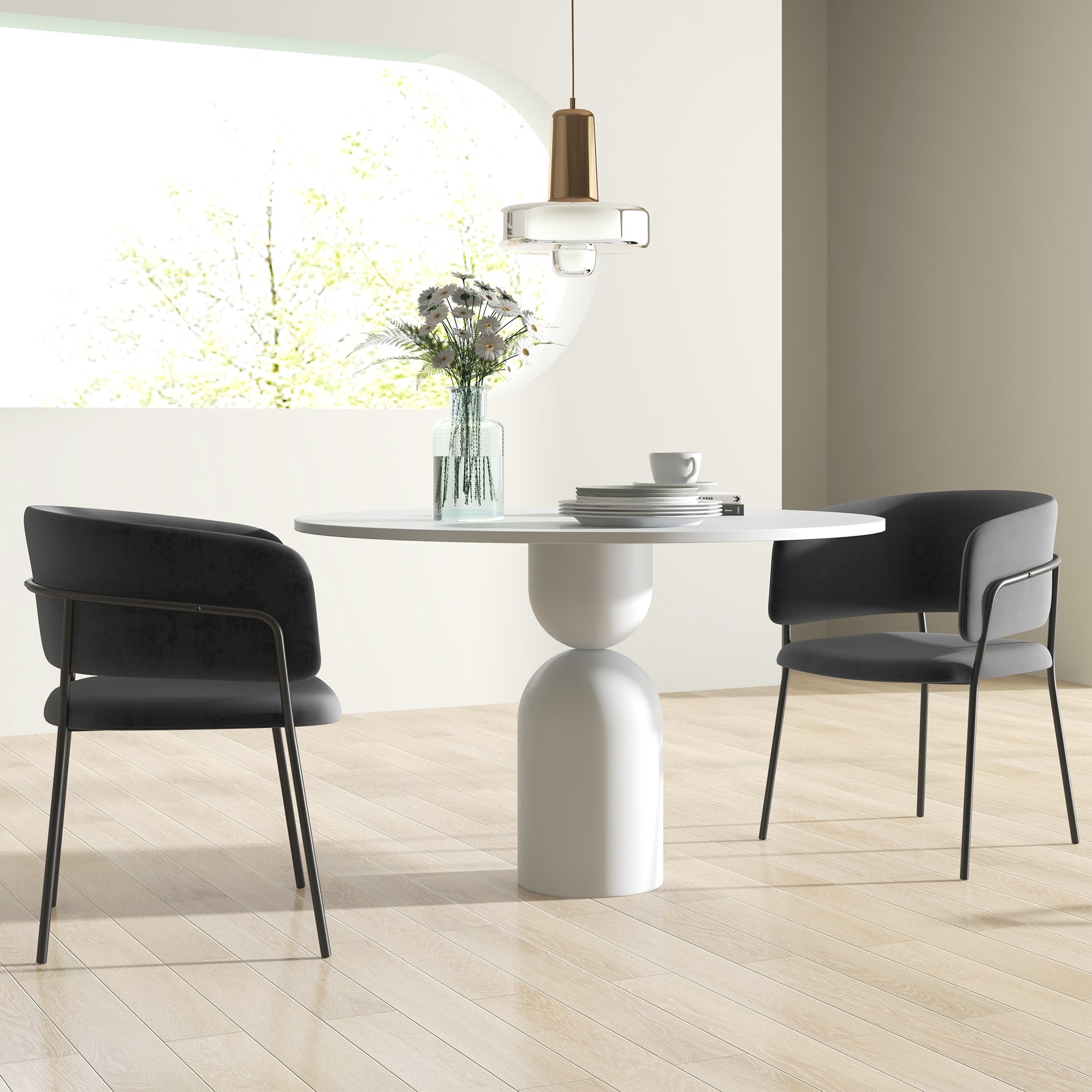 HOMCOM Polsterstuhl, modern und komfortabel, 57x53x73cm, Grau