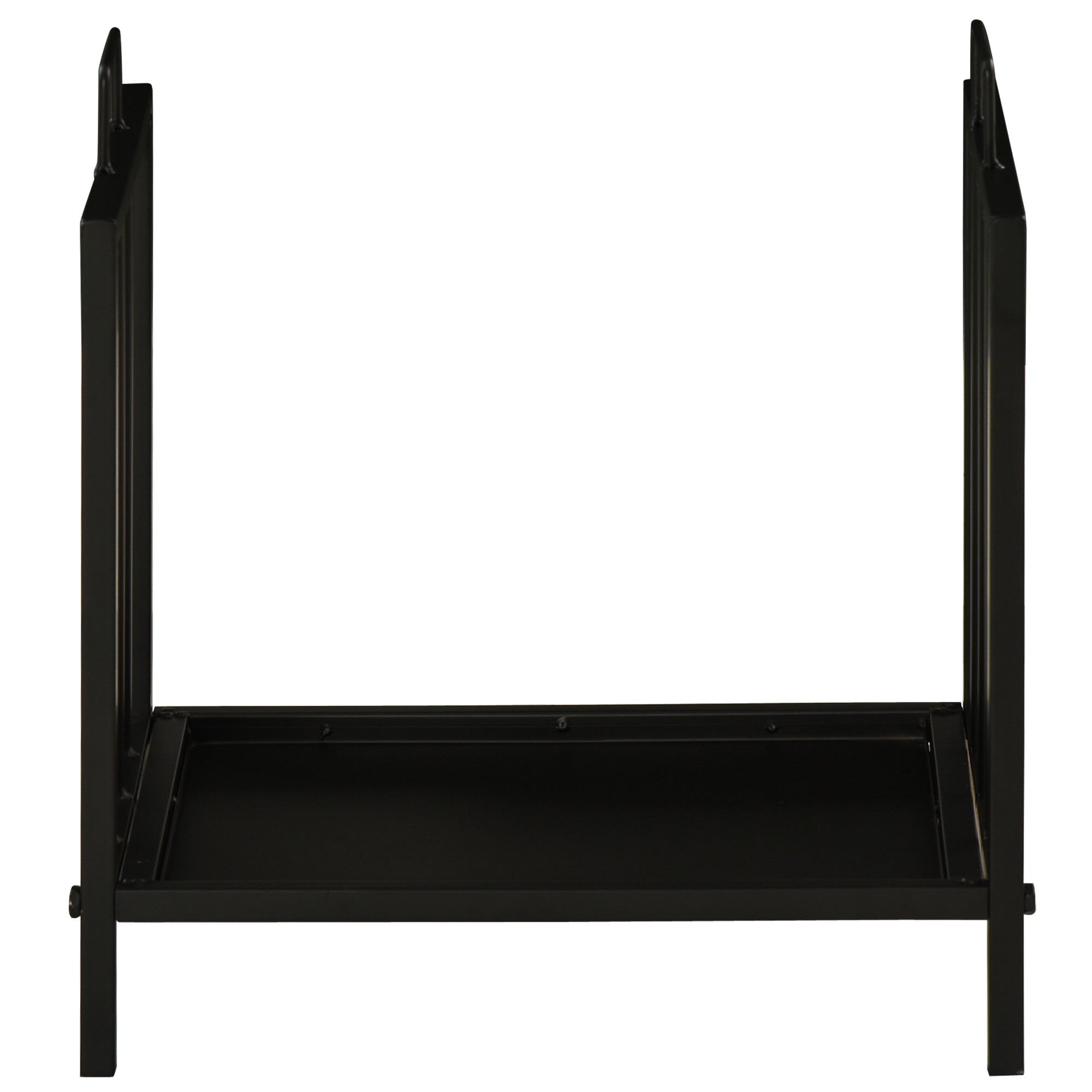 Outsunny Kaminholzregal Kaminholzständer mit zwei Griffen Kaminbesteck 50 kg belastbar Feuerholzablage Kaminwerkzeug Metall Schwarz 39 x 32,5 x 46 cm