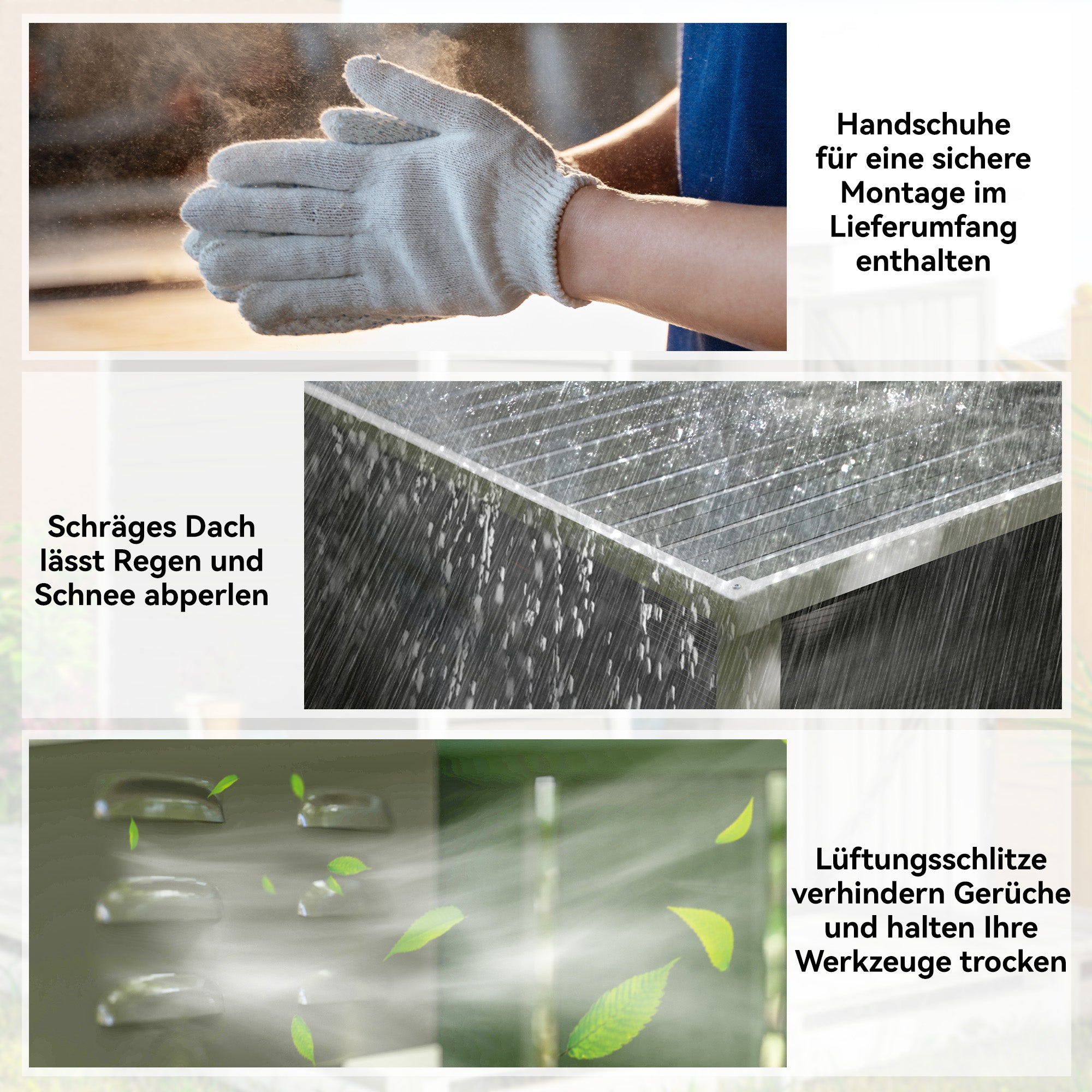 Outsunny Gartenschuppen aus Metall, verzinkter Stahl, verschließbare Tür, leichte Montage, 142 x 184 x 165/181 cm, Grau