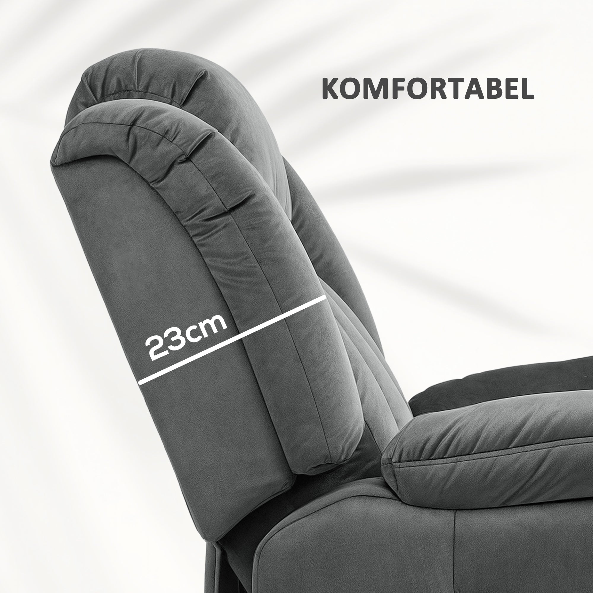 HOMCOM Aufstehsessel mit Massagefunktion und Lendenheizung, Recliner-Sessel mit Fernbedienungen und Seitentaschen, Grau