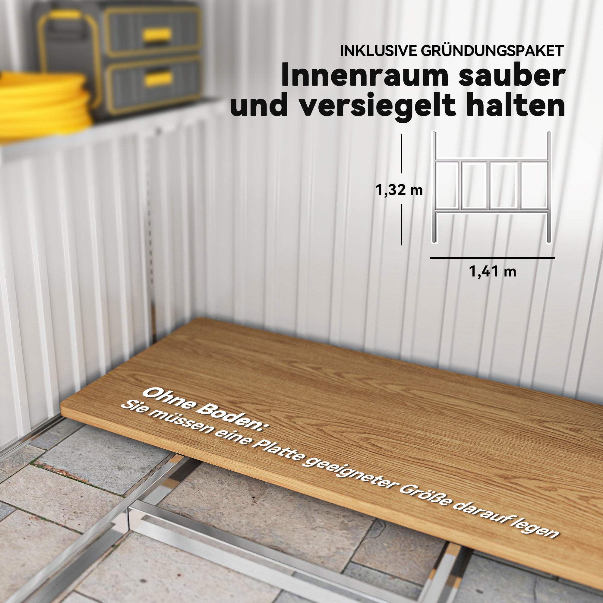 Outsunny Metall Gerätehaus 2,81m² 154x206,5x181 cm Geräteschuppen mit Pultdach Fundament