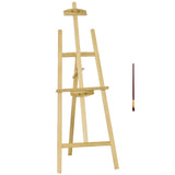 HOMCOM Staffelei Sitz- und Standstaffelei Klappbare Atelierstaffelei 75° einstellbar mit Halterung für Kunstmalerei Und Außenwerbung Kiefernholz Natur 51,5 x 71,5 x 134,5 cm, 51,5cm x 71,5cm x 134,5cm