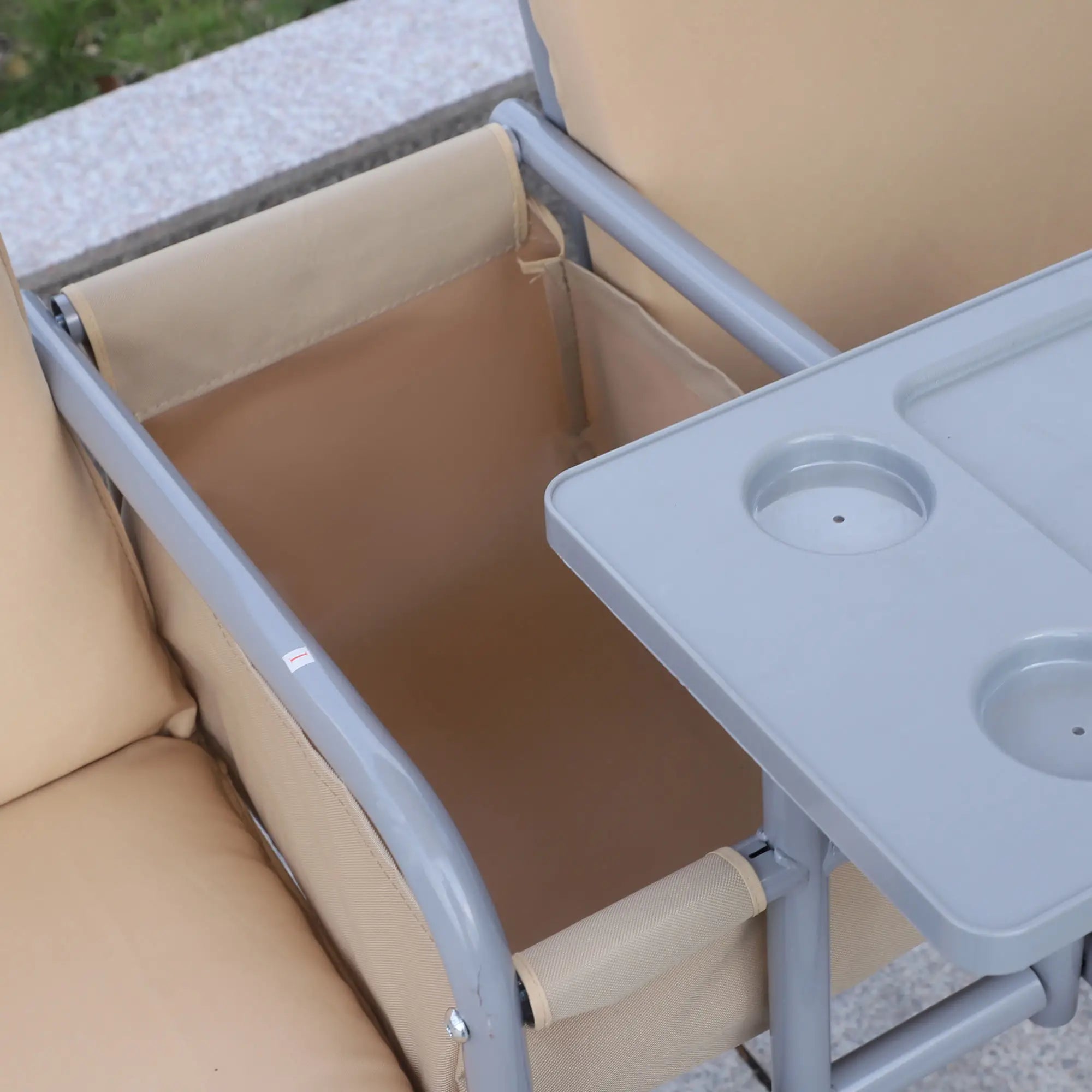 Outsunny Hollywoodschaukel 2-Sitzer mit Sonnendach Becherhalter