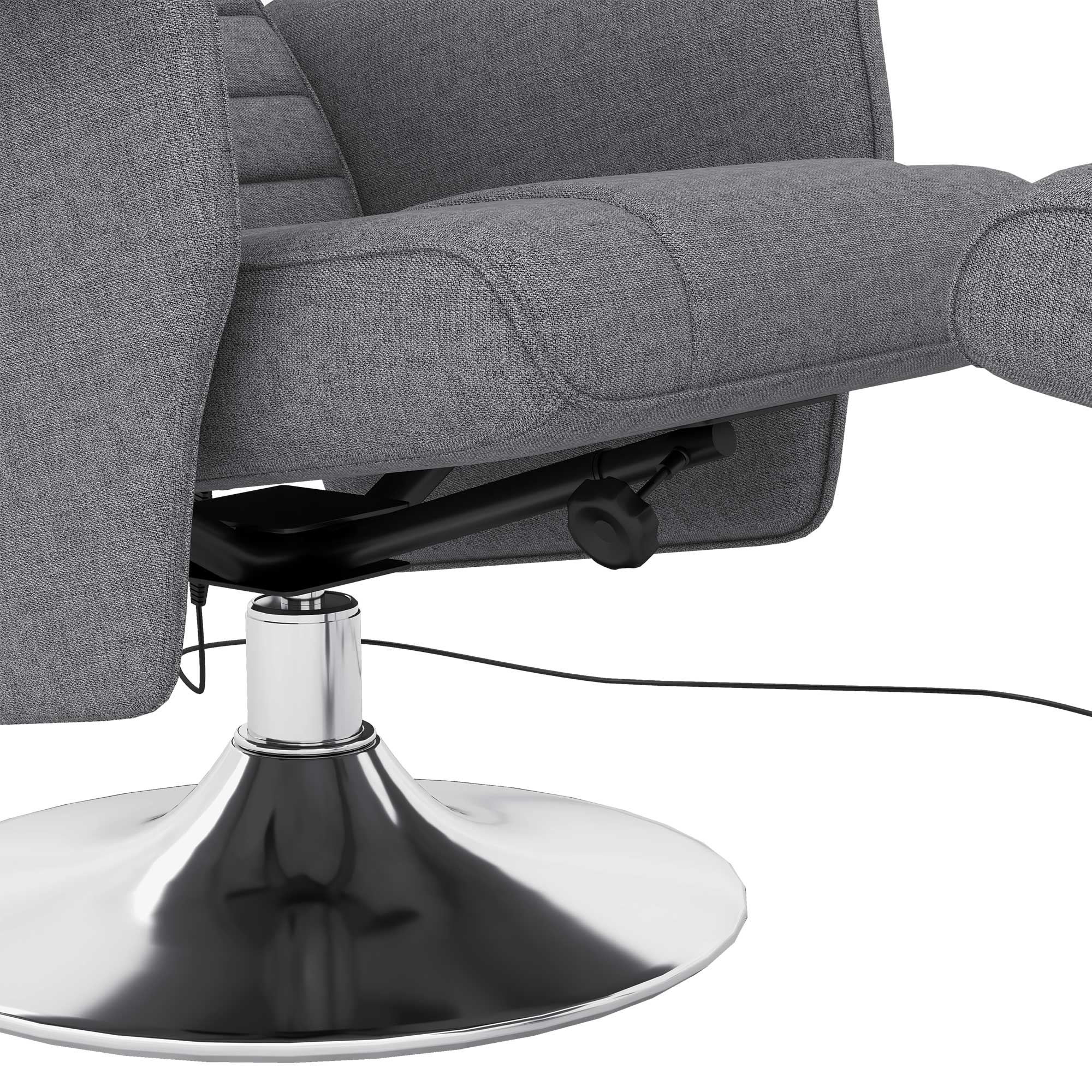 HOMCOM Massagesessel mit Hocker, neigbare Lehne, 78 x 95 x 88 cm, Dunkelgrau