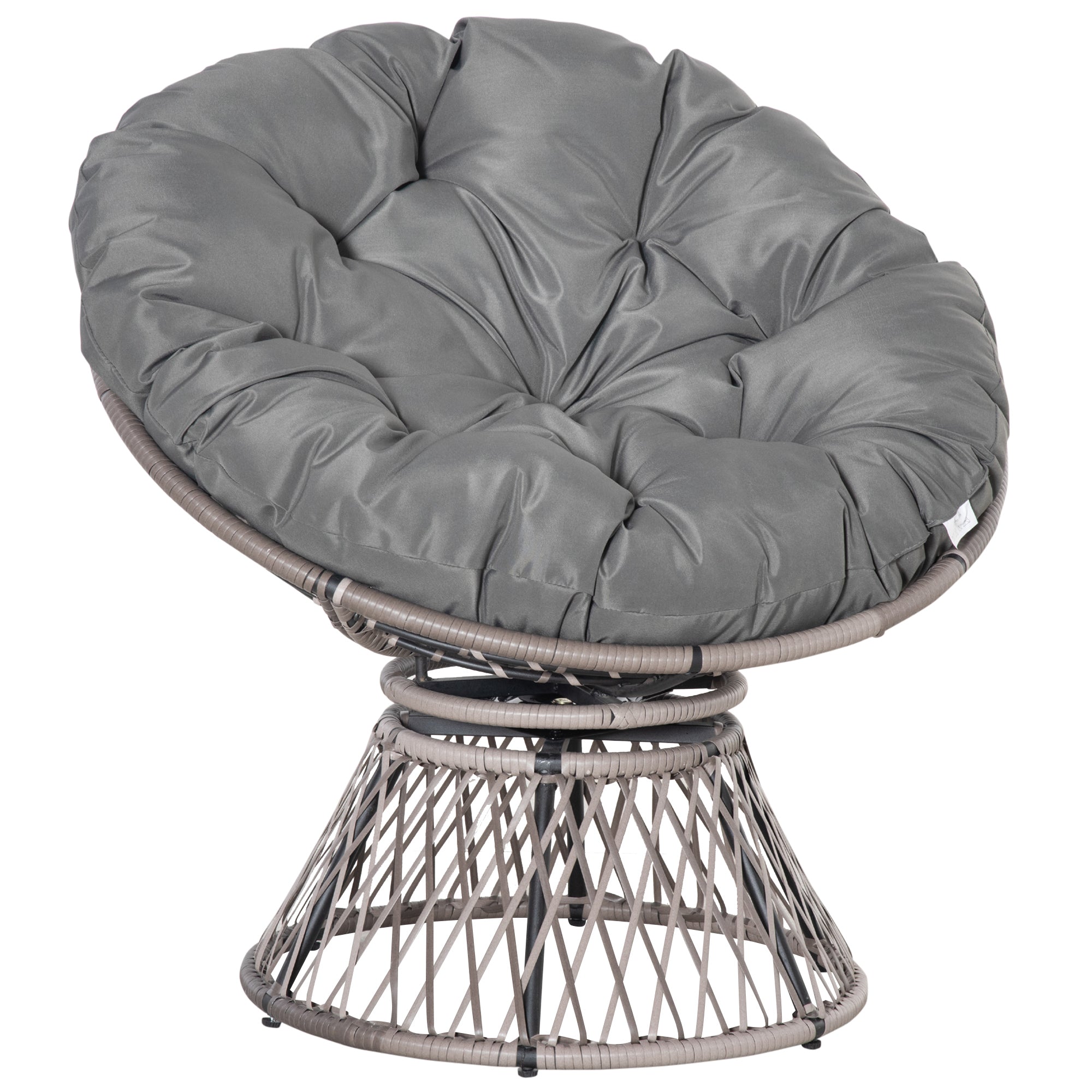 Outsunny Papasansessel Korbsessel 360° drehbar Outdoor Polster