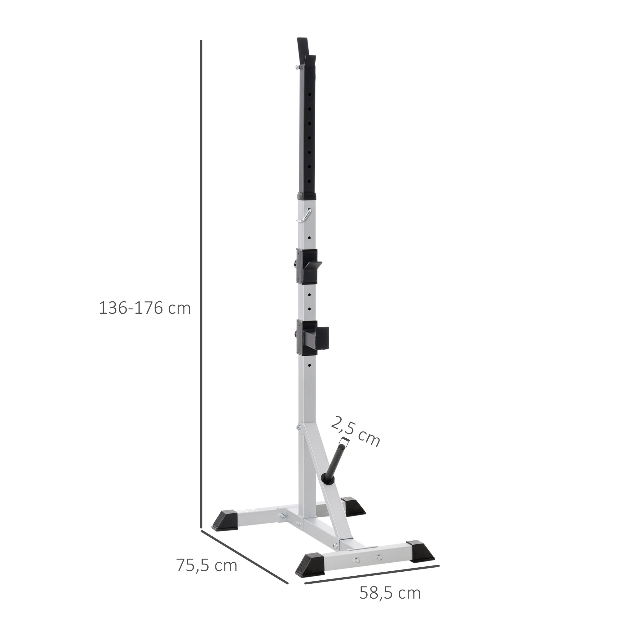 HOMCOM 2er Set Hantelständer 3 Ebenen Höhenverstellbar Hantelablage aus Stahl bis 200 kg belastbar Silber+Schwarz