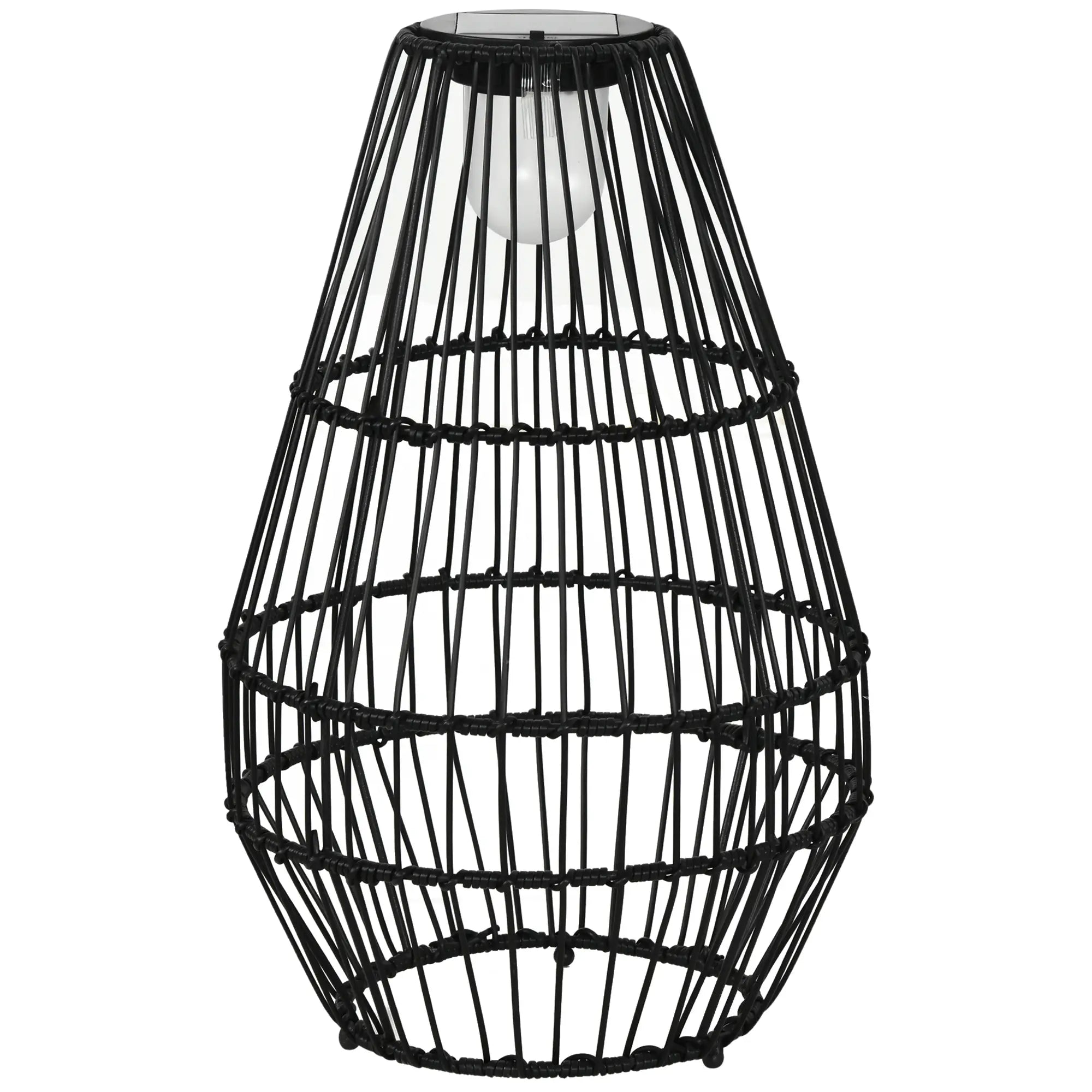 Outsunny Solar Gartenleuchte Rattanoptik warmweiß LED Außen
