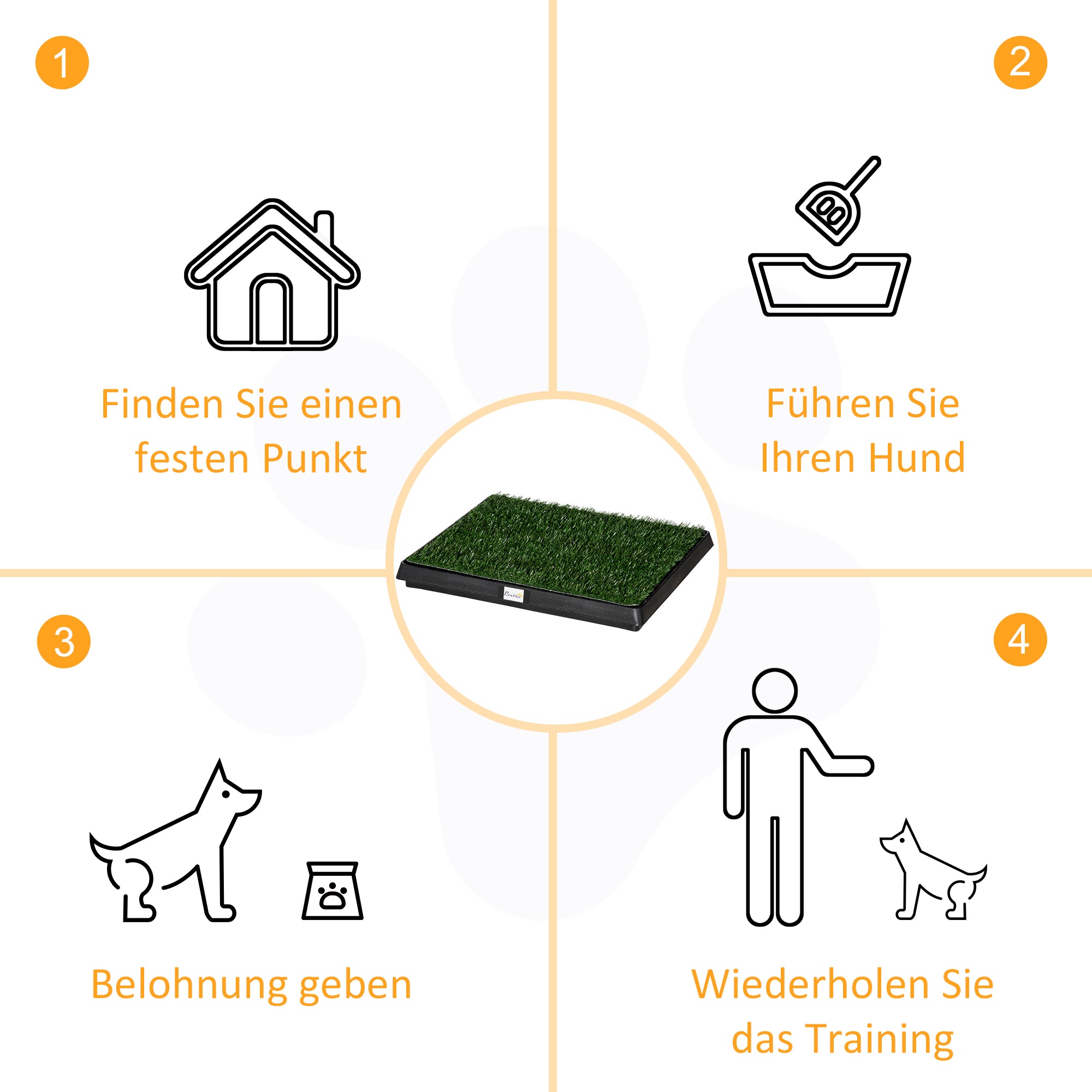 PawHut Hundetoilette mit Gras 63 x 51 cm Hundeklo Trainingsunterlage mit herausnehmbarer Schublade, Welpentoilette für Kleine Hunde Grosse Hunde ältere