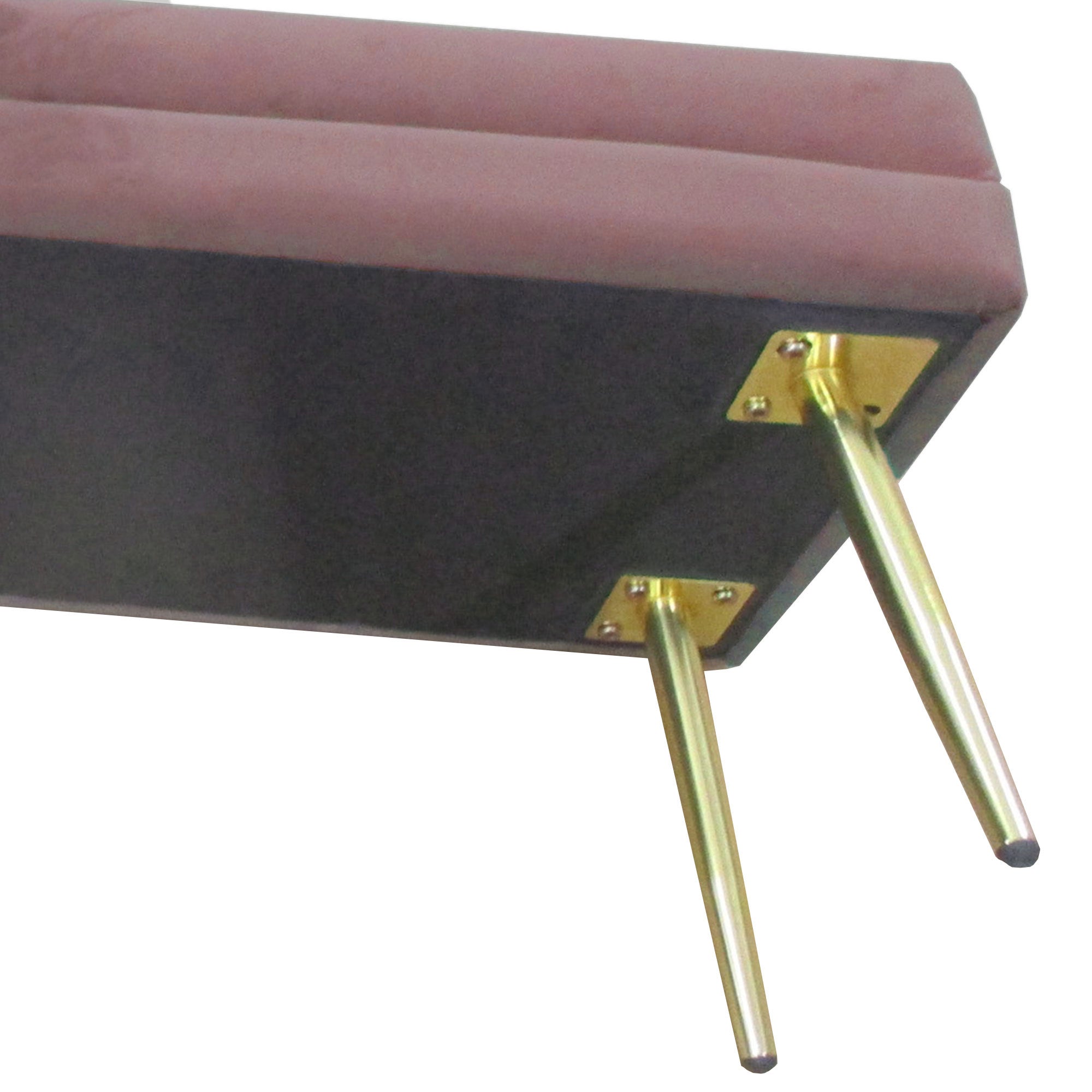 HOMCOM Sitzbank Polsterbank, mit Stauraum, Stahl, 100 x 37,5 x 42 cm, Rosa