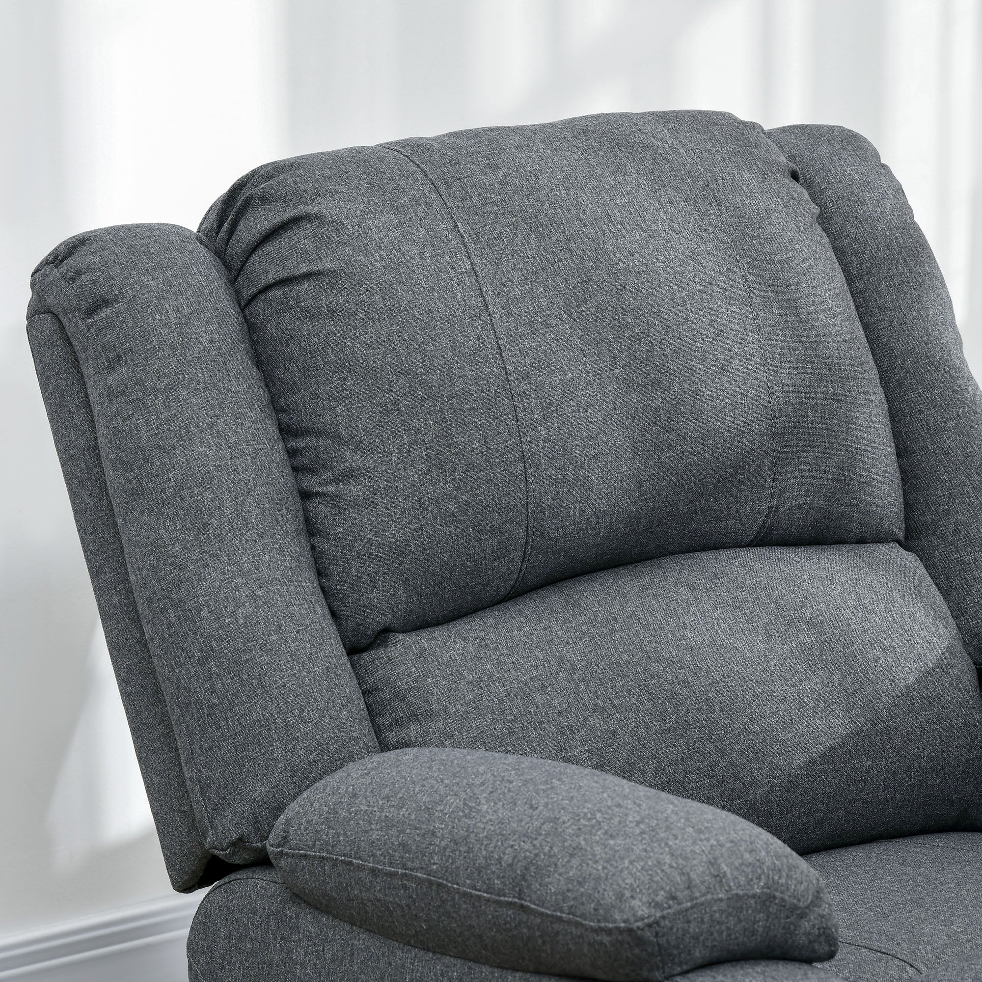 HOMCOM Relaxsessel, Liegefunktion und Fußstütze, verstellbar, bis 150 kg, Stahlrahmen, 90 x 96 x 98 cm, Grau