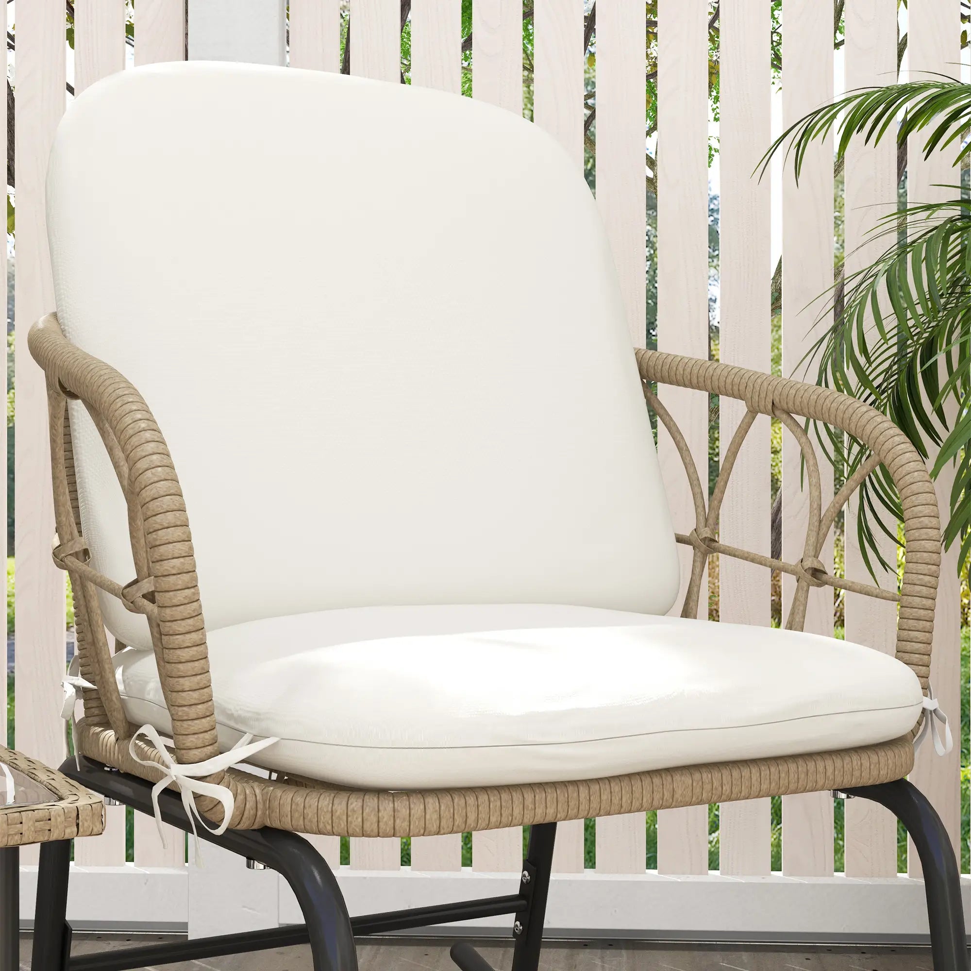 Outsunny Gartenmöbelset Schaukelstuhlset 3-tlg. Outdoor mit Kissen