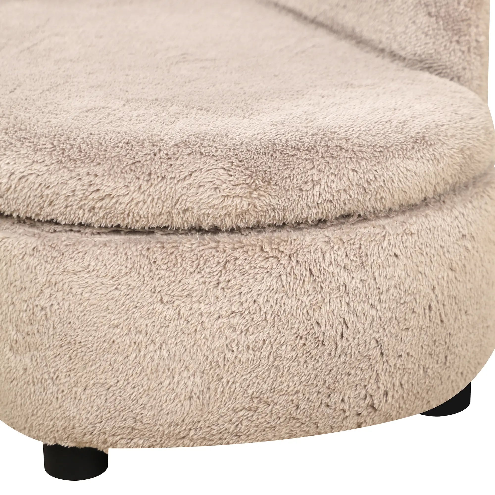 PawHut Haustiersofa mit Stauraum, robustem Bezug – Beige, 80×40×46?cm