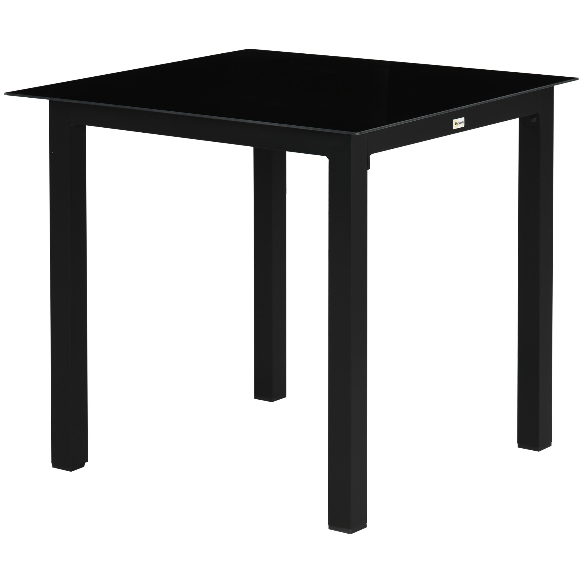 Outsunny Gartentisch 80×80?cm Aluminium Schwarz