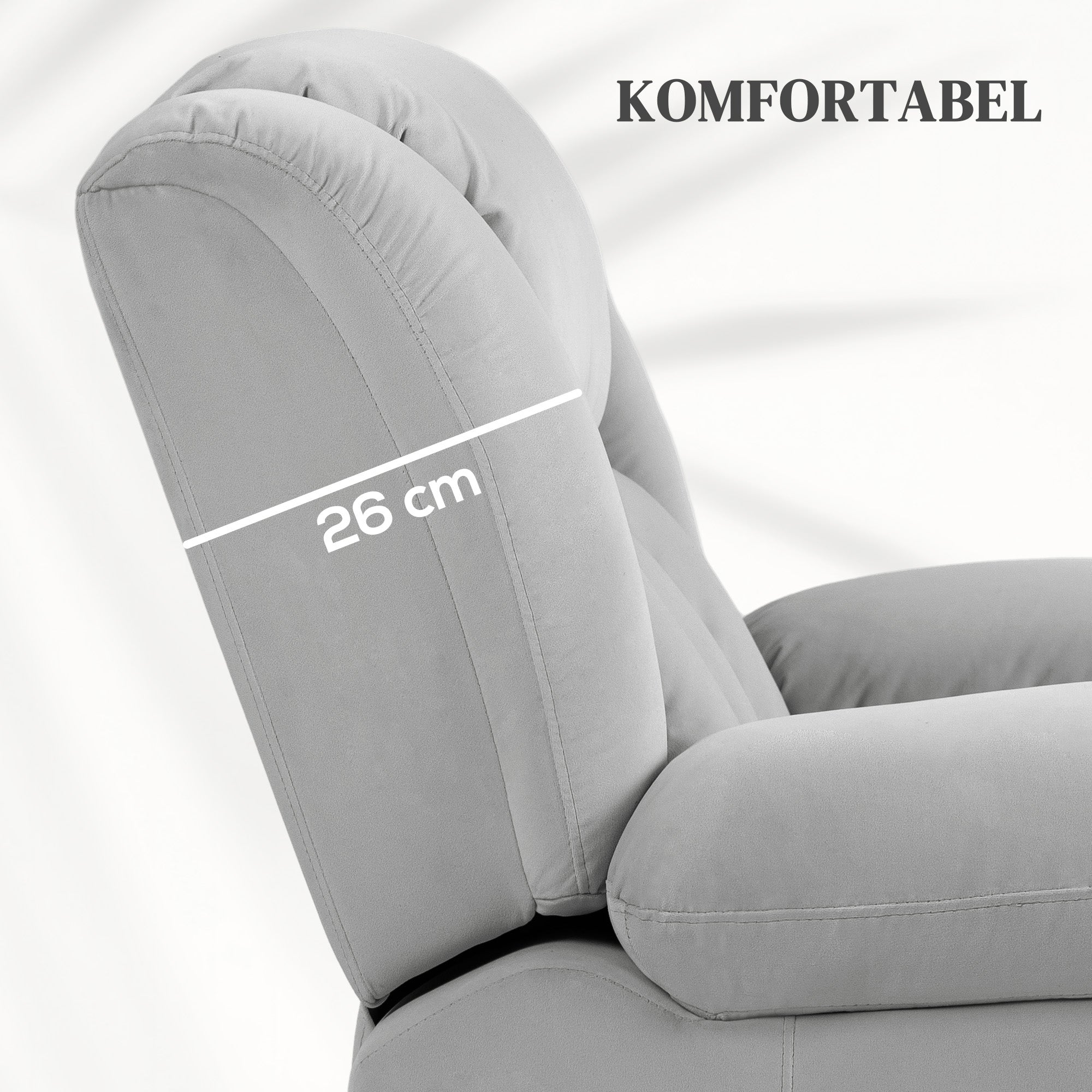 HOMCOM Elektrischer Aufsteh-Sessel, Weicher, samtartiger Stoff, USB-Anschlüsse