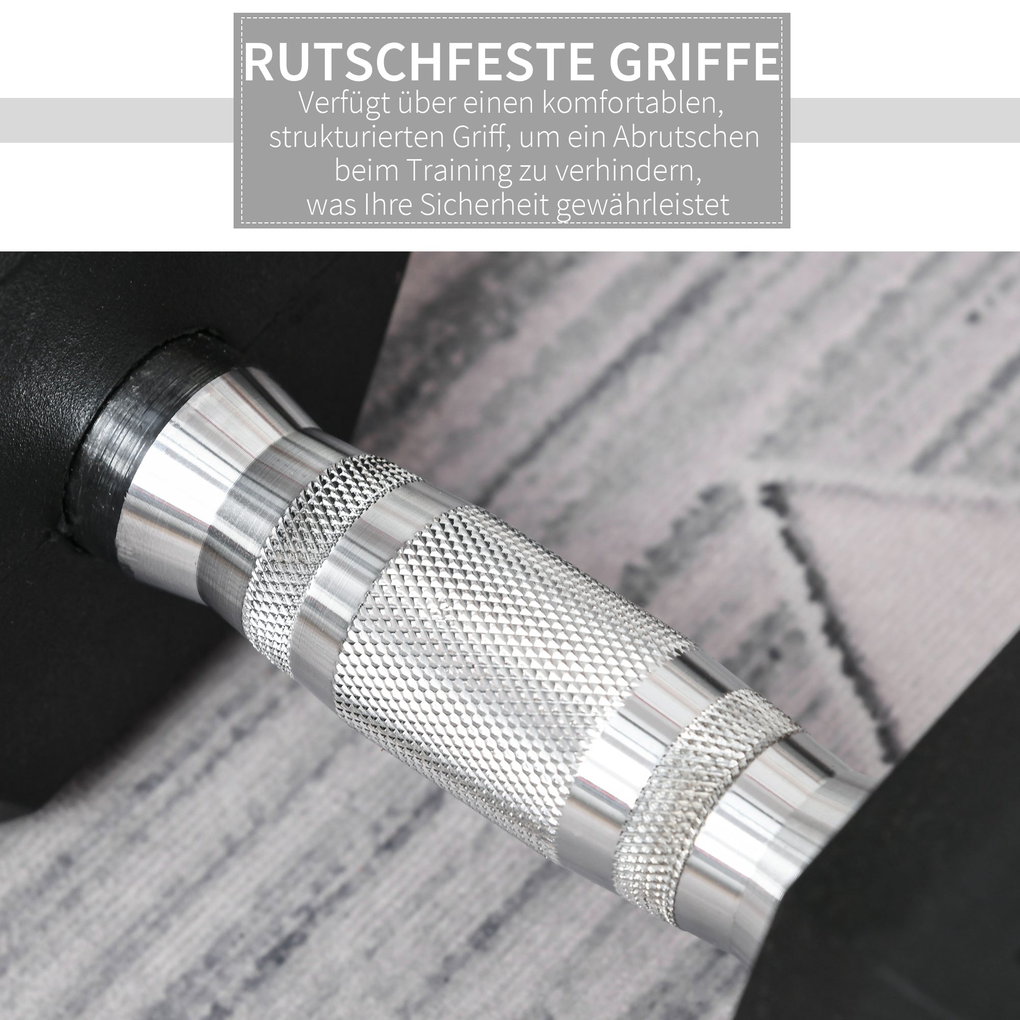 HOMCOM Hanteln mit gerändeltem Griff, Kurzhantel aus Gusseisen, 1 x 20kg, Kurzhanteln für Männer und Frauen, Dumbbell für Zuhause, Fitnessstudio, Krafttraining