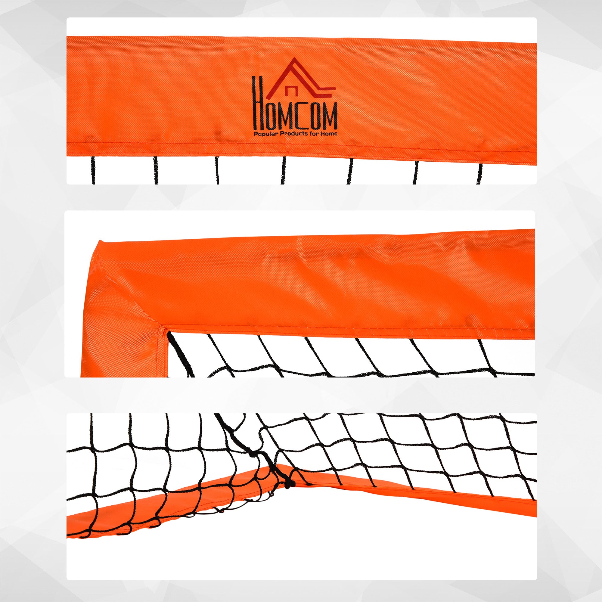 HOMCOM Fußballtor Set, leicht, einfache Montage, Tragetasche, Stahlrohre, 183x90x90 cm, Orange