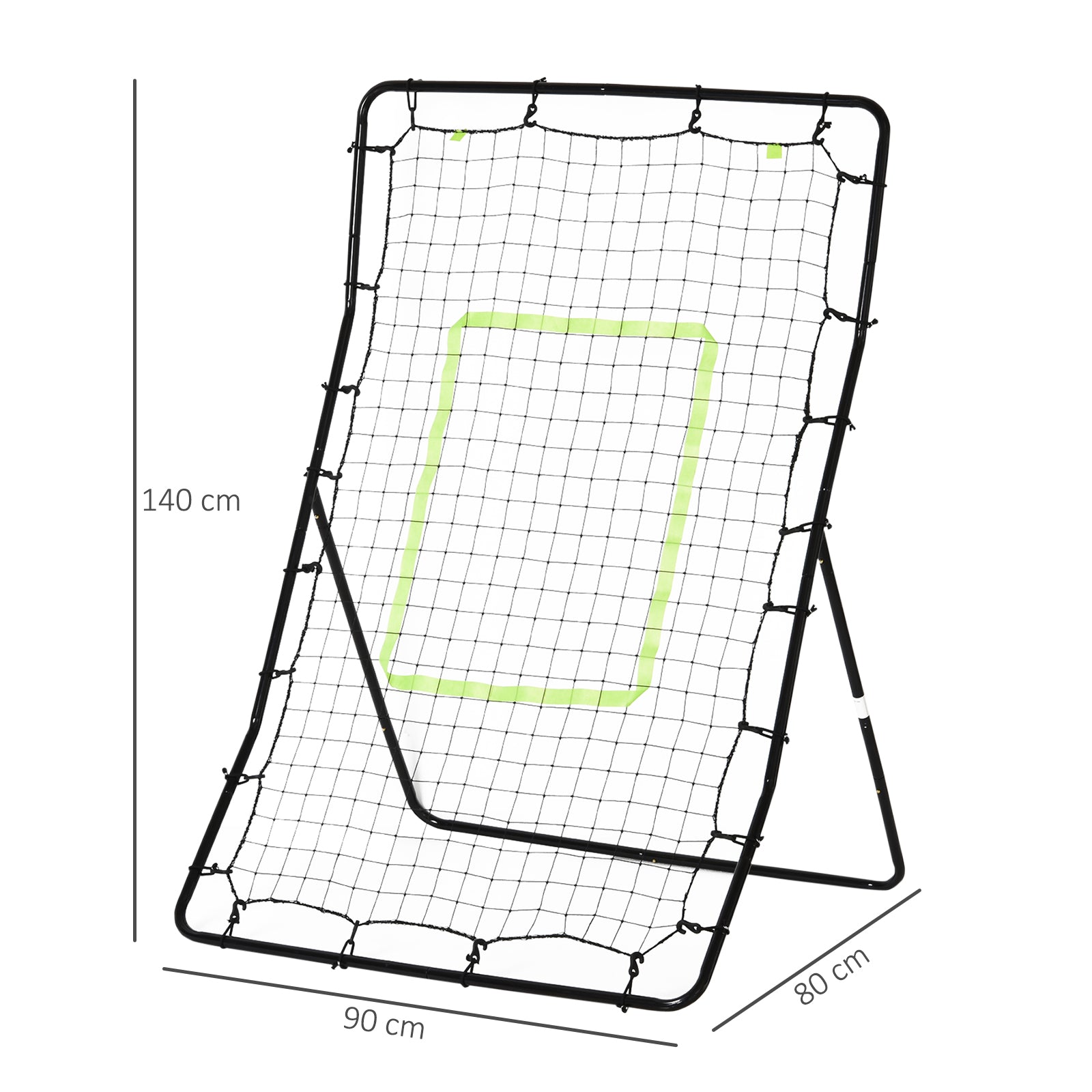 HOMCOM Rebounder für Fußball Prellwand Tragebar mit Schlag-Zone Rebound Netz Kickback Rückprallwand Prellwand für Baseball Basketball Fußballtor für Kinder und Jugendliche Training 75x126cm, Schwarz