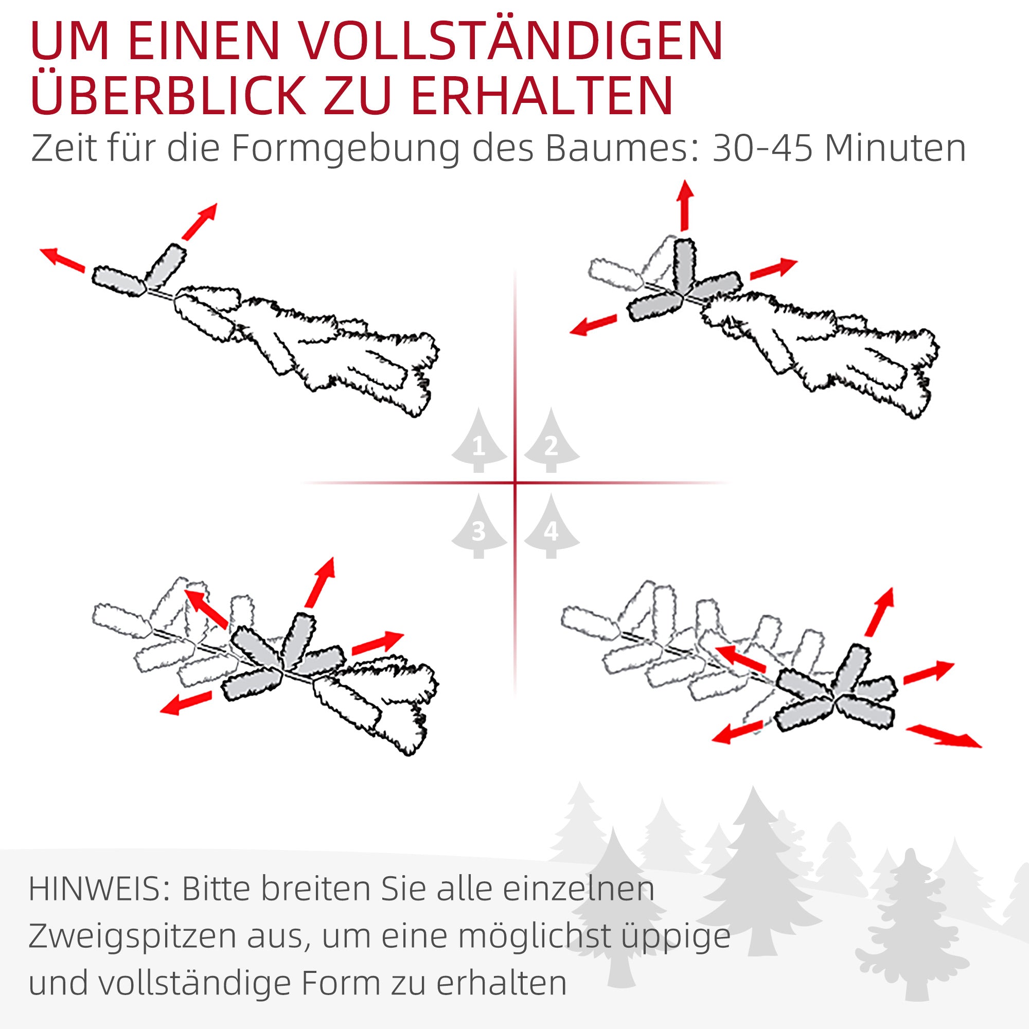 HOMCOM Weihnachtsbaum, Nordmanntanne, naturgetreu, breit & üppig, 180 x ?120 cm, Grün