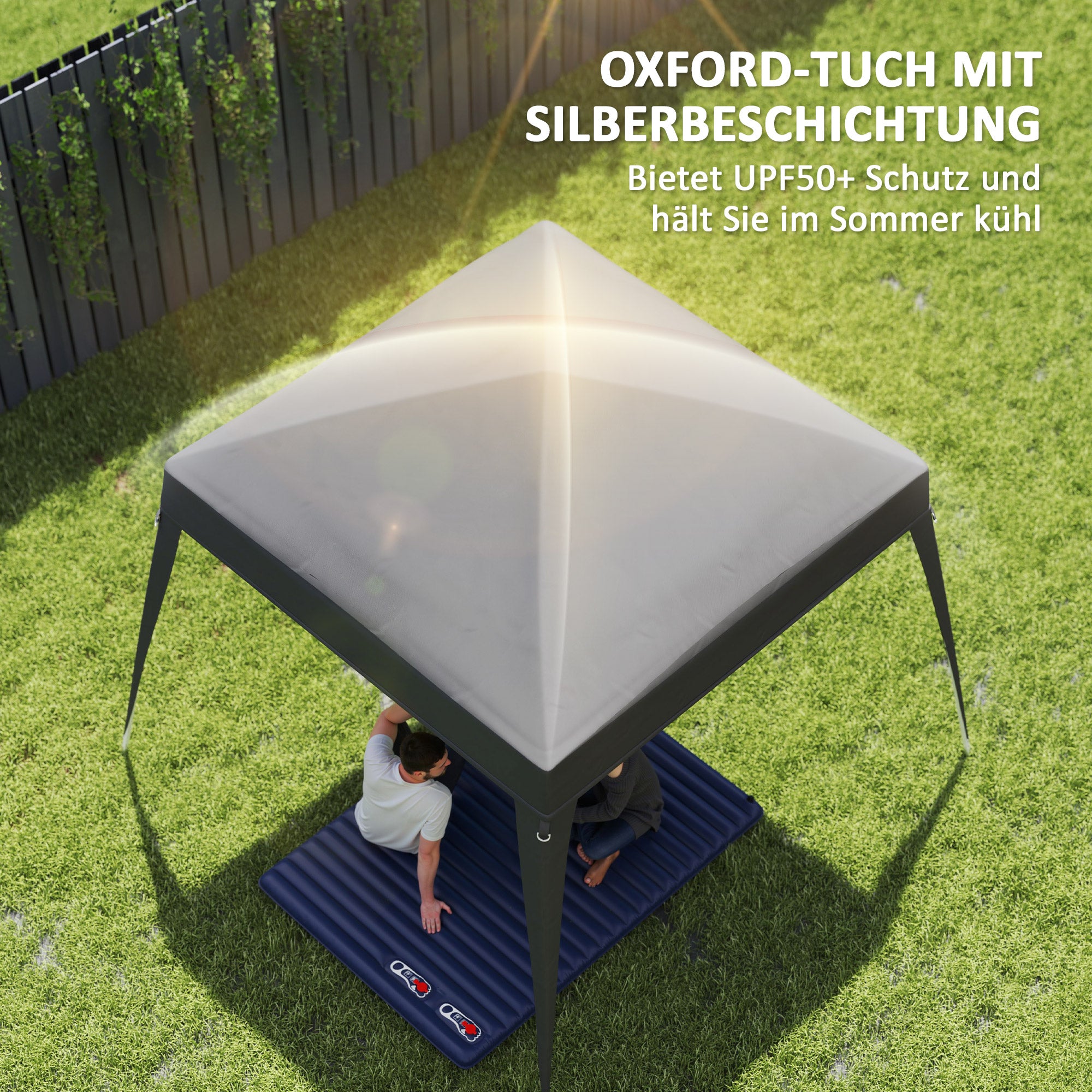 Outsunny Pavillon-Ersatzdach, Ersatzplane für 3 x 3 m Gartenpavillon, Gartenzeltdach-Ersatz, UPF50+, Oxford-Stoff, Dunkelgrau