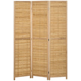 HOMCOM Raumteiler Klappbare Trennwand Sichtschutz, Bambus, 3-teilig, 120 cm x 170 cm x 1,8 cm, Natur, 120cm x 1,8cm x 170cm