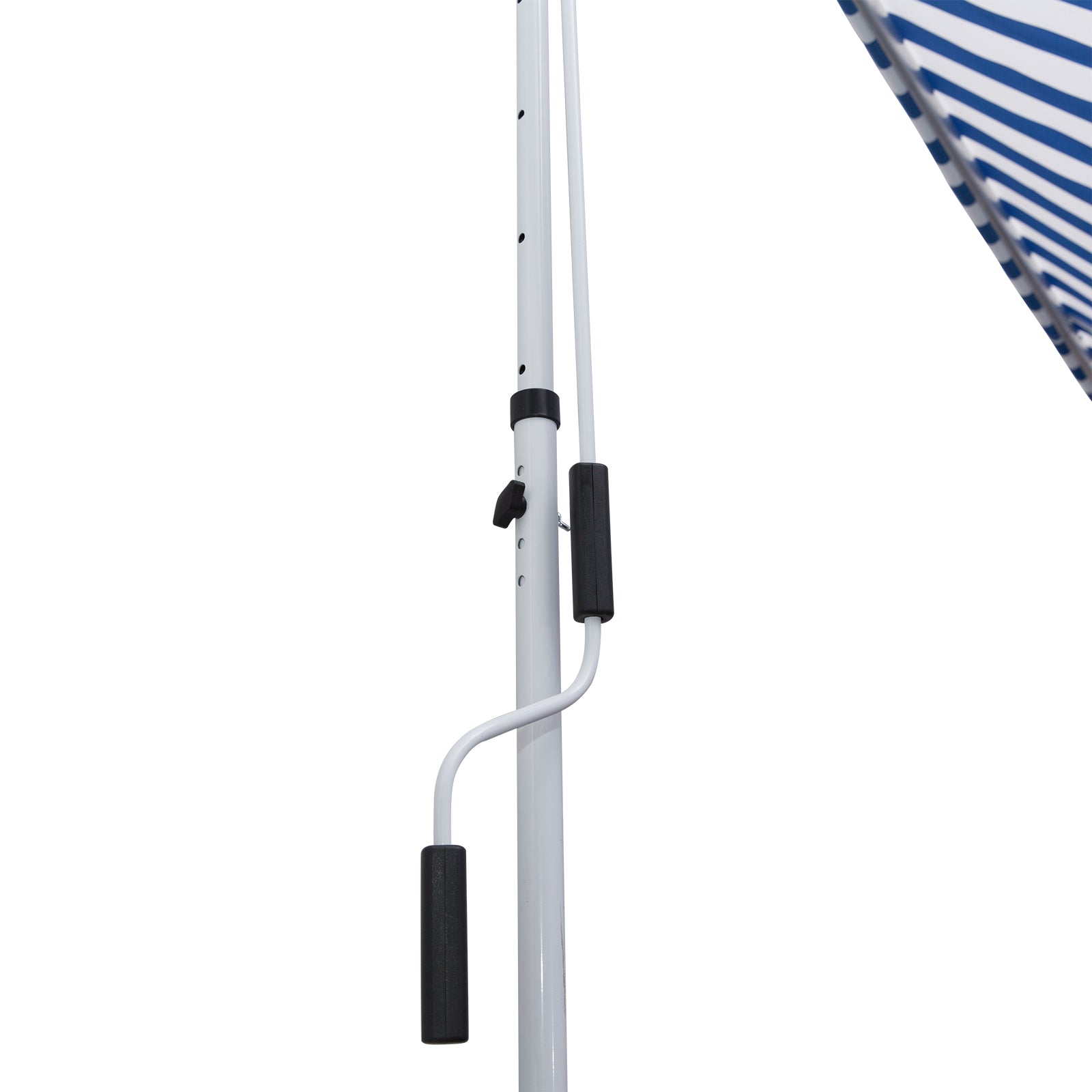 Outsunny Klemmmarkise mit Handkurbel höhenverstellbar Gelenkarmmarkise schmutzabweisend, witterungsbeständig Balkonmarkise 150cm breit Terrassenmarkise für Terrasse Balkon Veranda Blau+Weiß