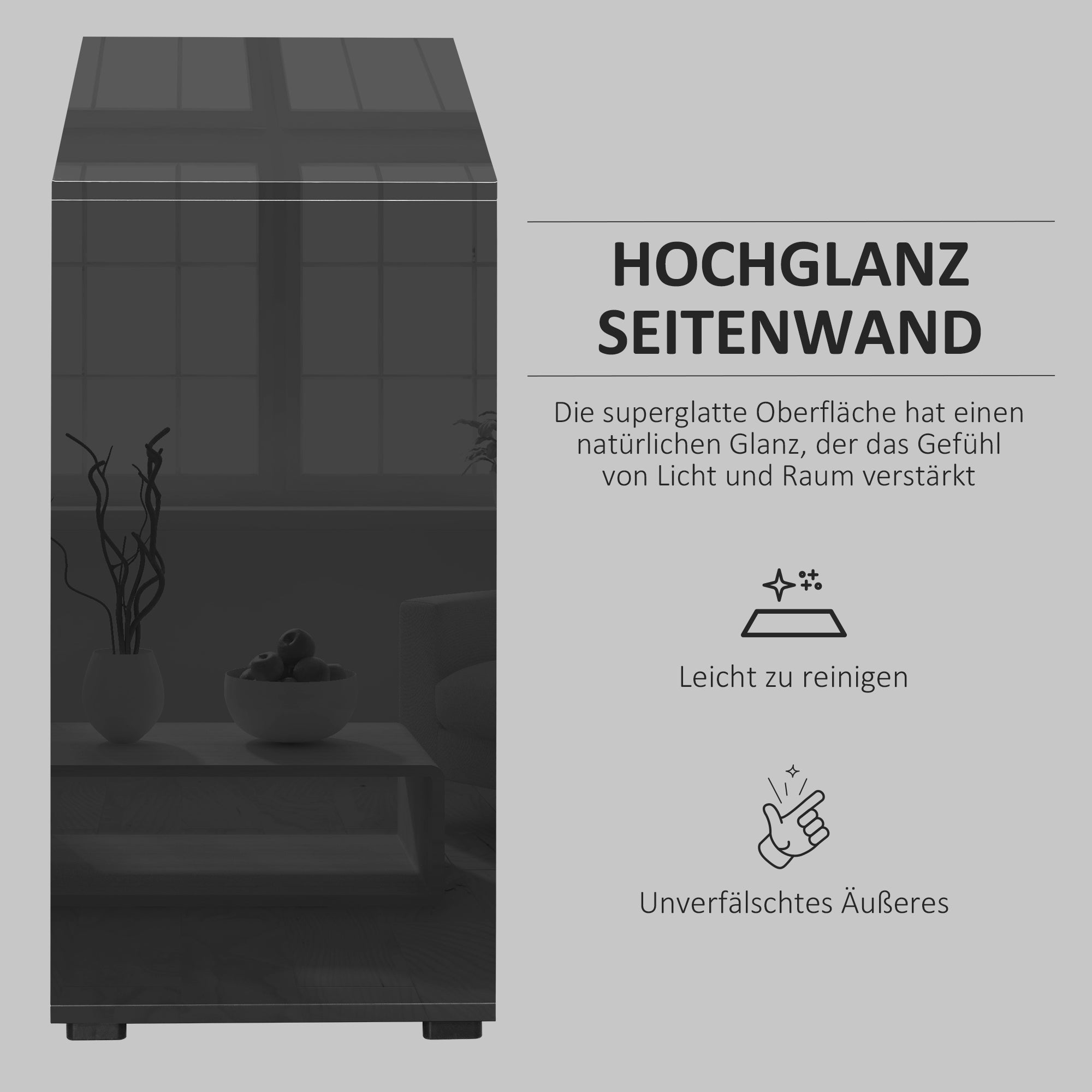 HOMCOM Aufbewahrungsschrank mit 2 Schubladen, 2 Türen, mit Kippschutz, für Wohnzimmer, Schlafzimmer, 79 x 36 x 74 cm, Schwarz