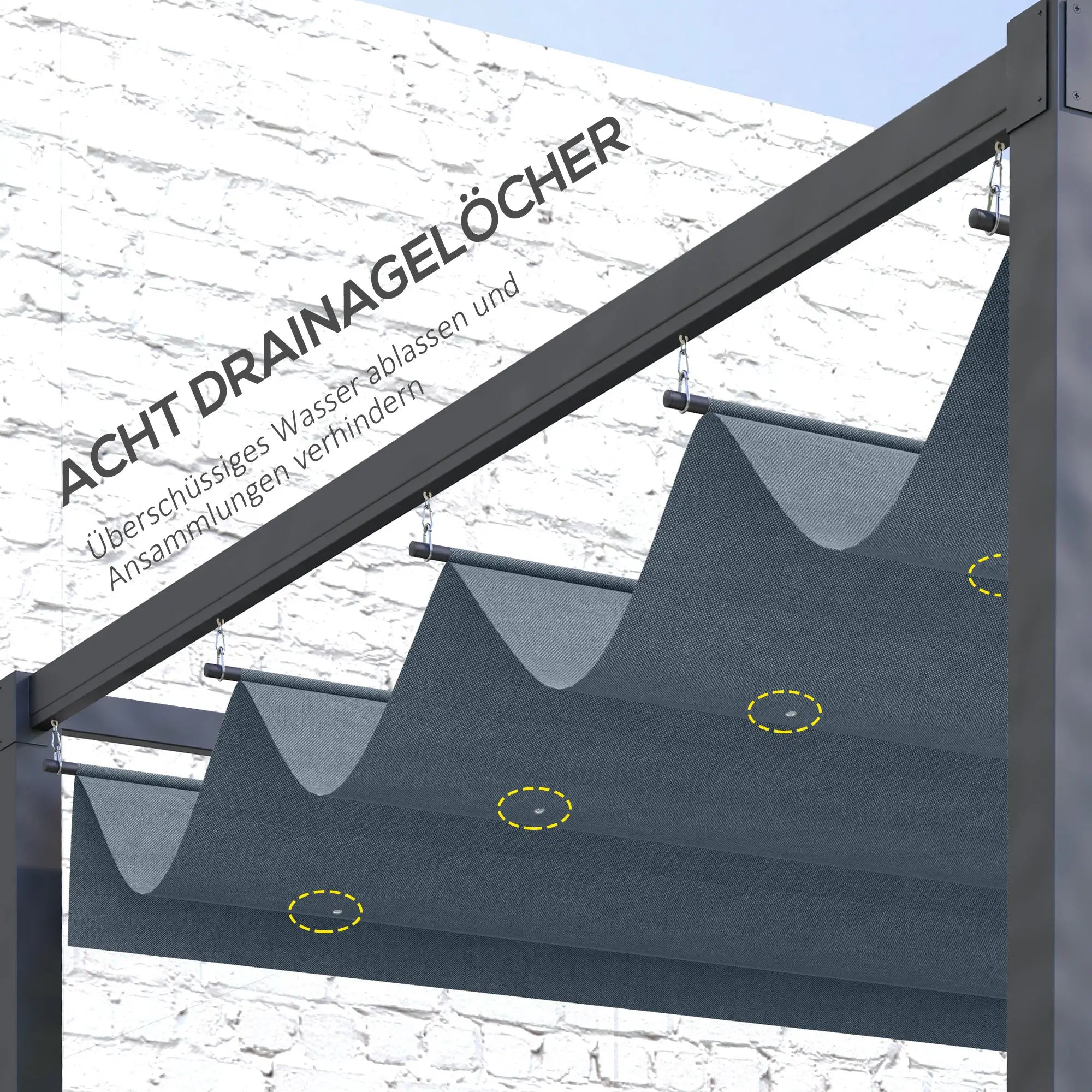 Ersatzdach für Pergola 3x2,5?m, UV-Schutz, Dunkelgrau