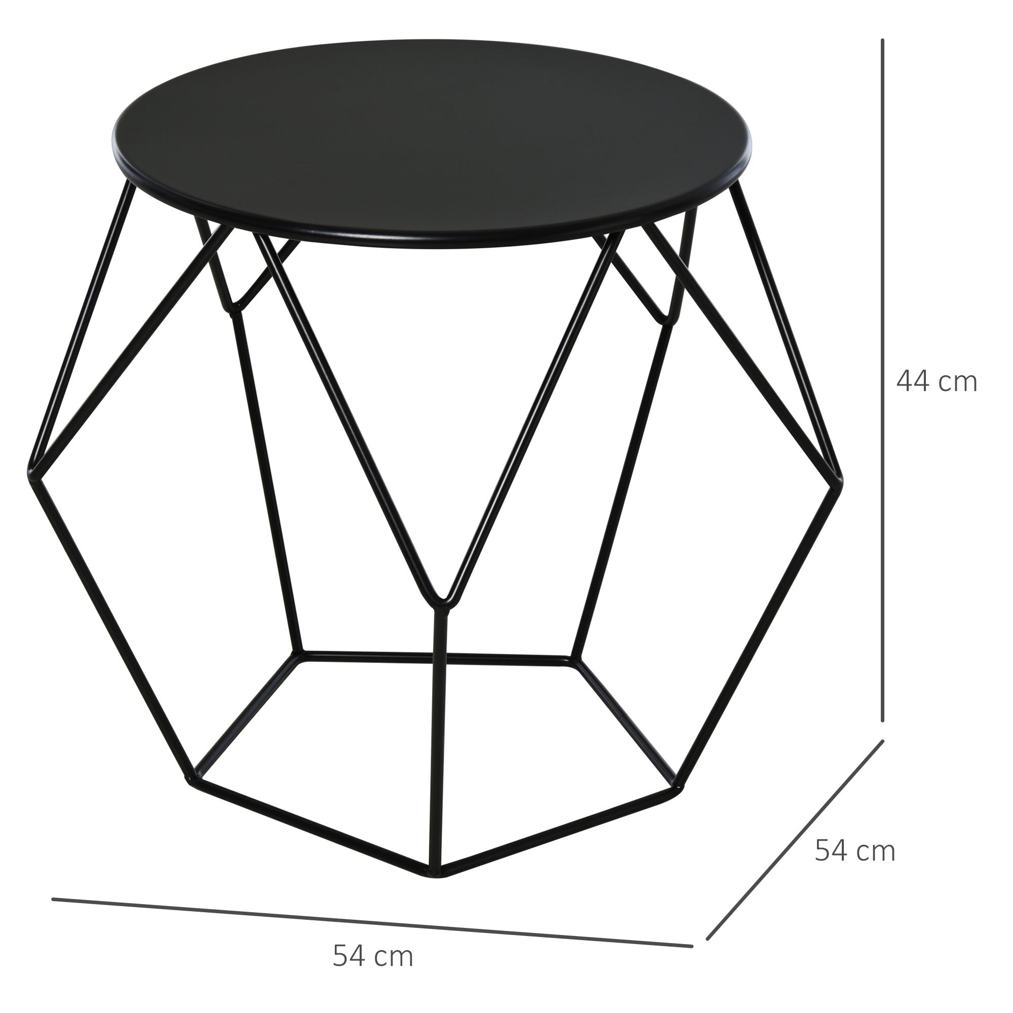 HOMCOM Couchtisch im Industrie-Design, Couchtisch, Metalltisch, Schwarz
