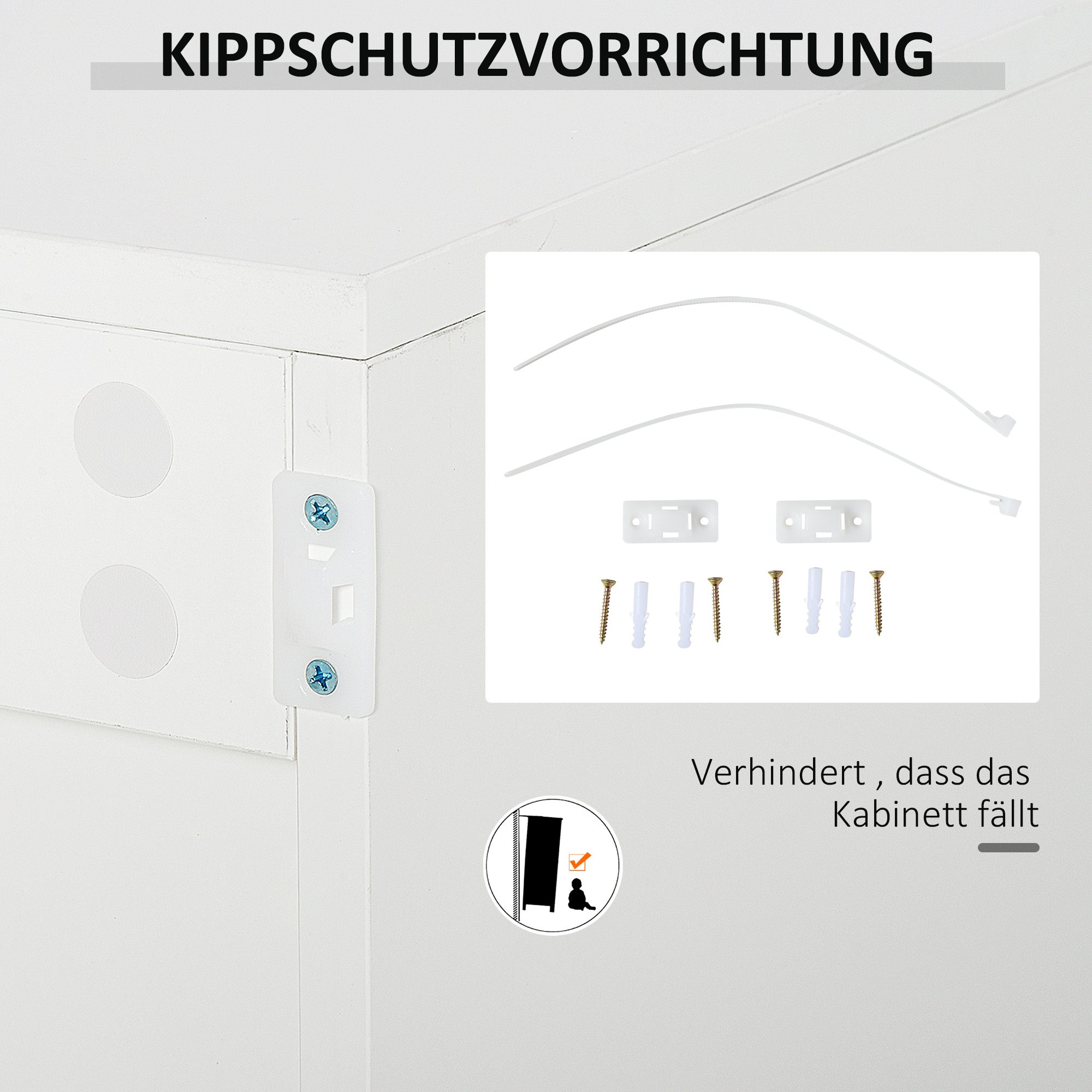 HOMCOM Sideboard Kommode Anrichte, 2 Schubladen, Push-Click, 117 cm x 36 cm x 74 cm, Weiß